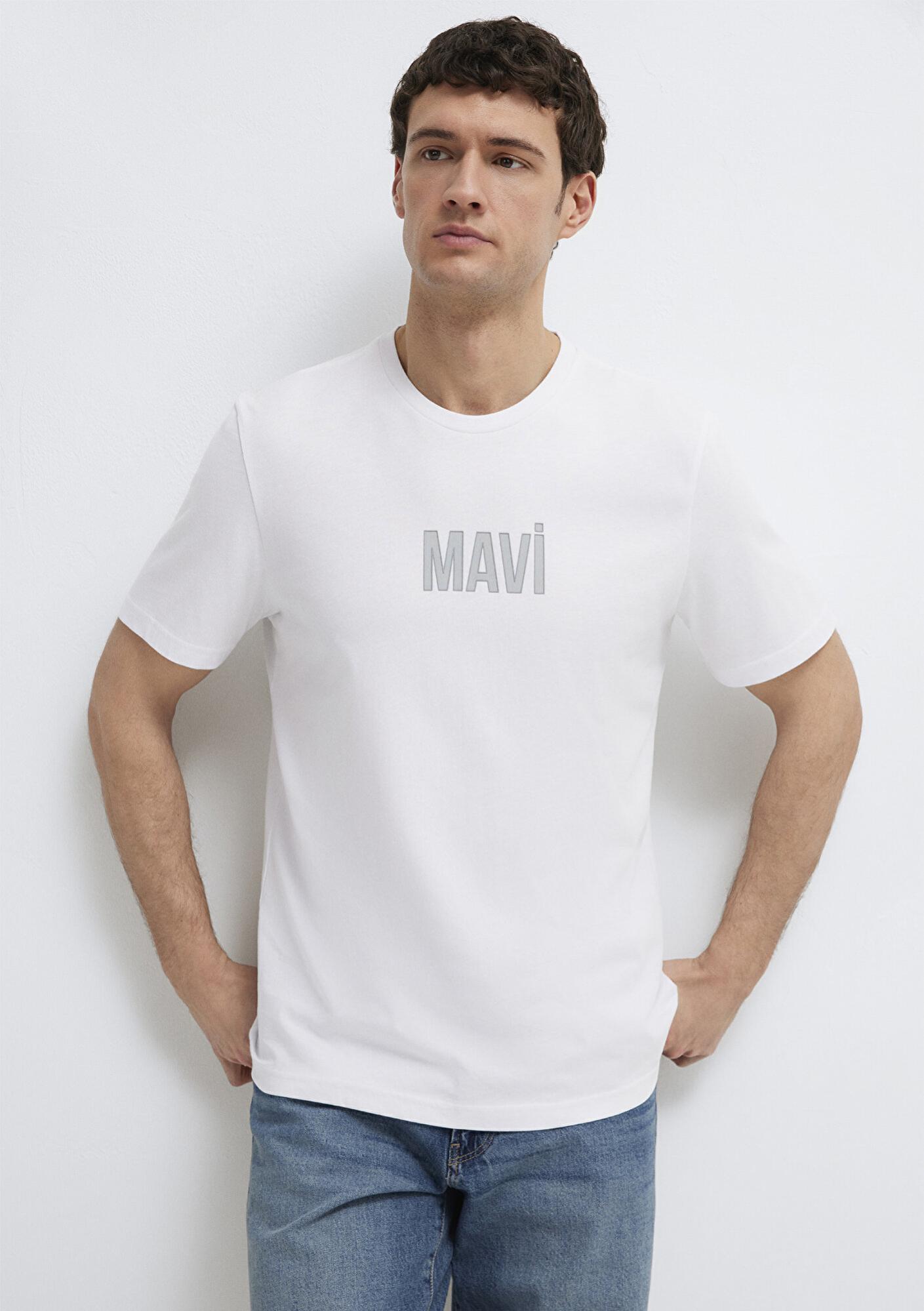 Mavi Mavi Logo Baskılı Beyaz Tişört Regular Fit / Normal Kesim 0613186-620
