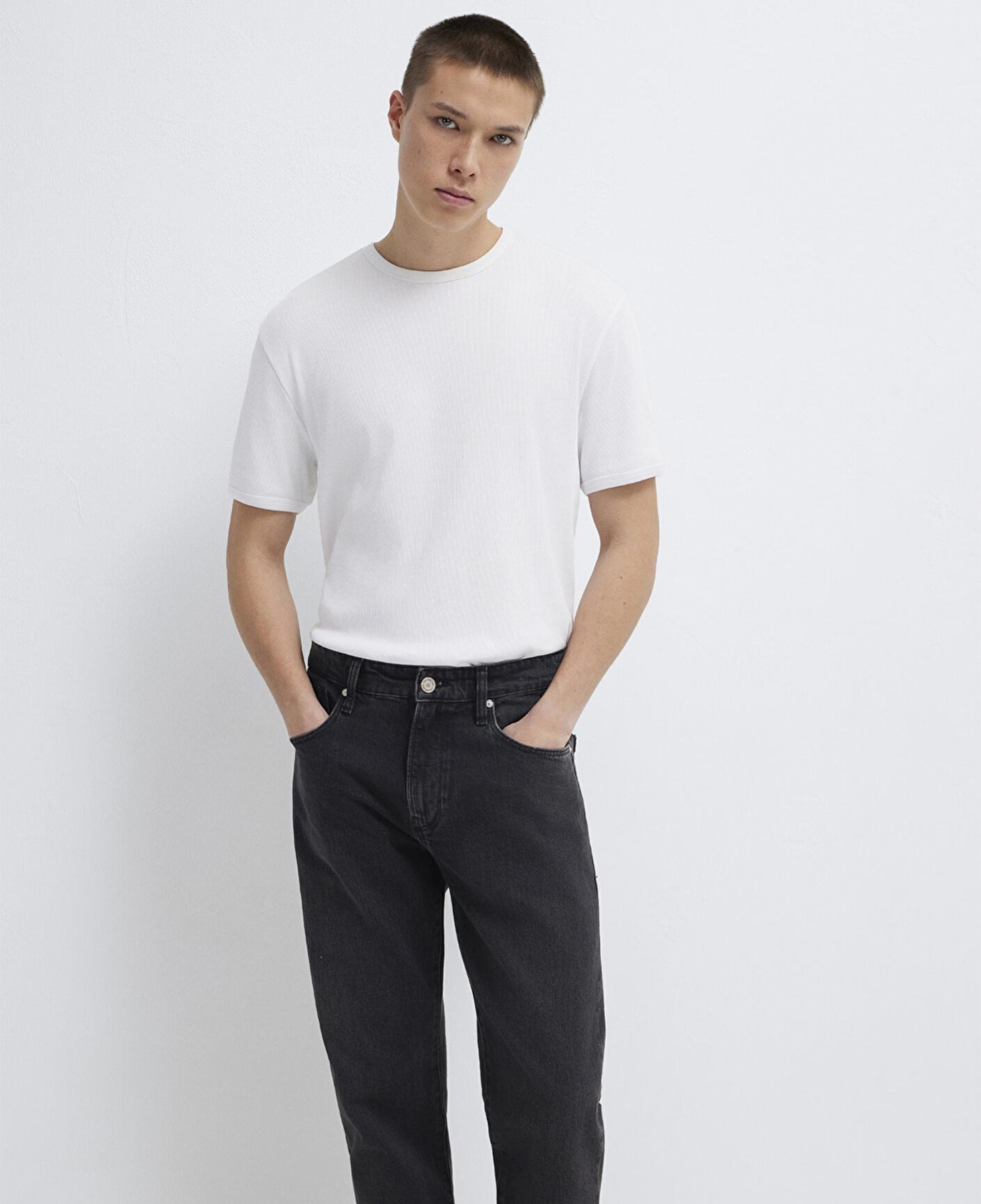 Mavi Beyaz Basic Tişört Fitted / Vücuda Oturan Kesim 0613176-620