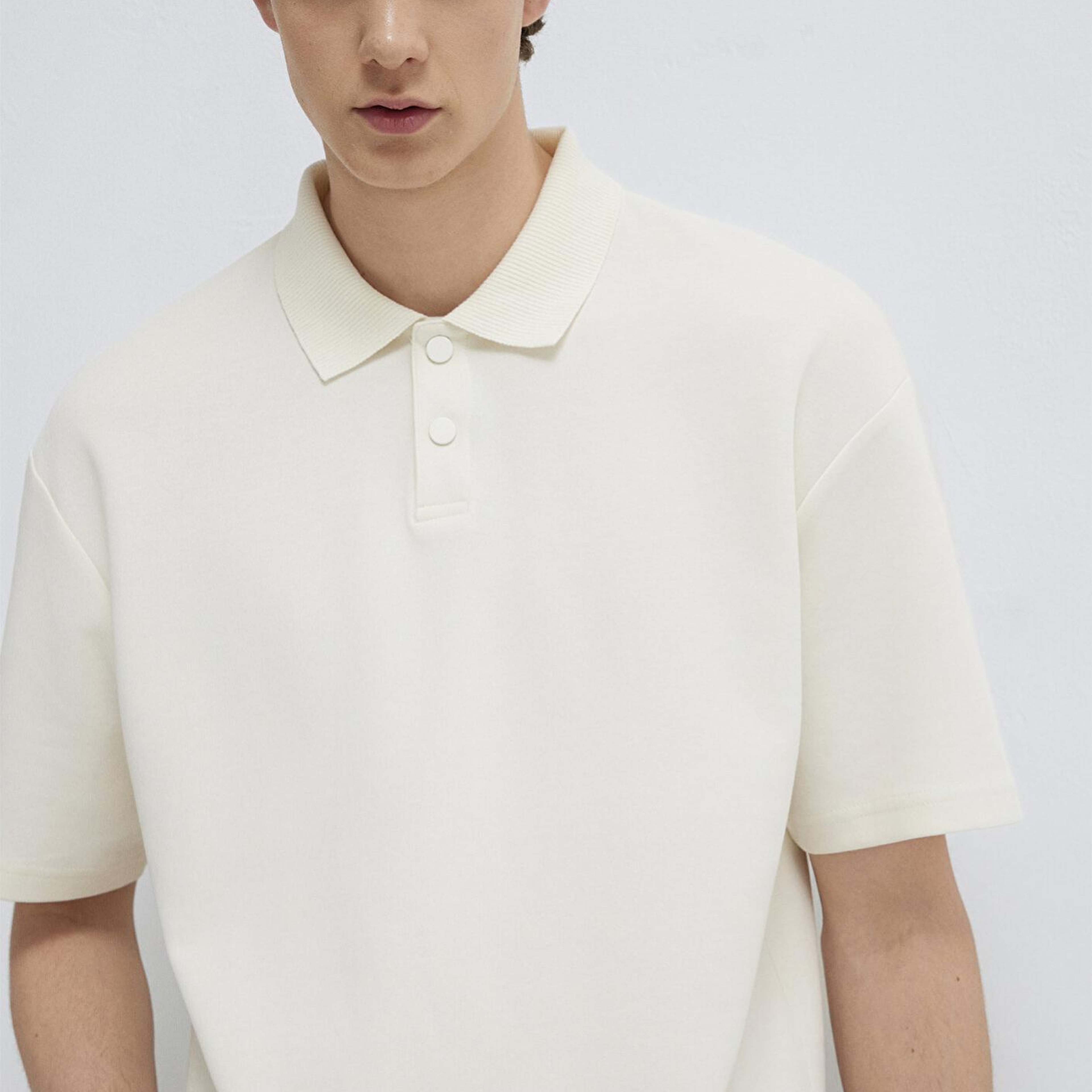 Mavi Ekru Polo Tişört Boxy Fit 0613177-70056