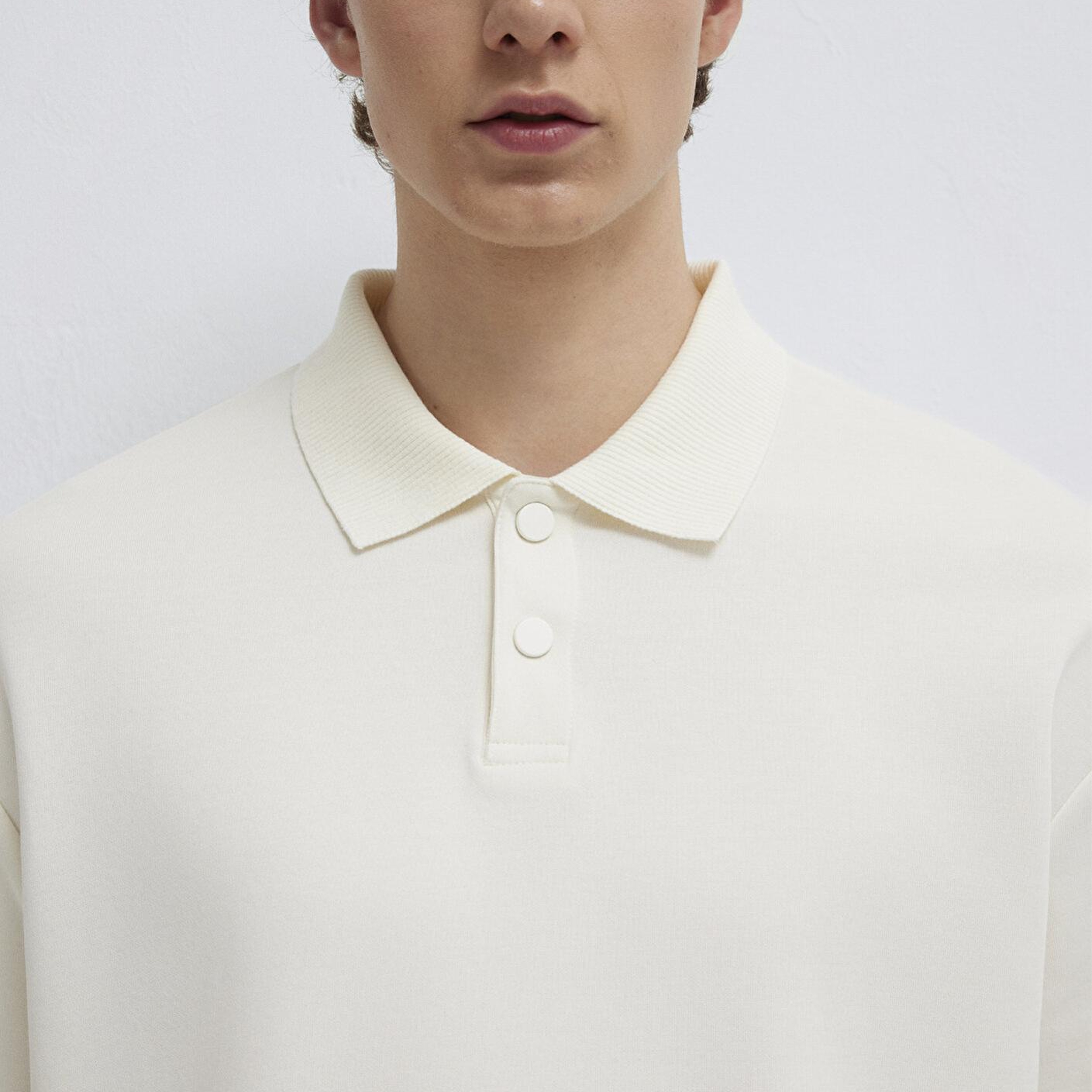 Mavi Ekru Polo Tişört Boxy Fit 0613177-70056