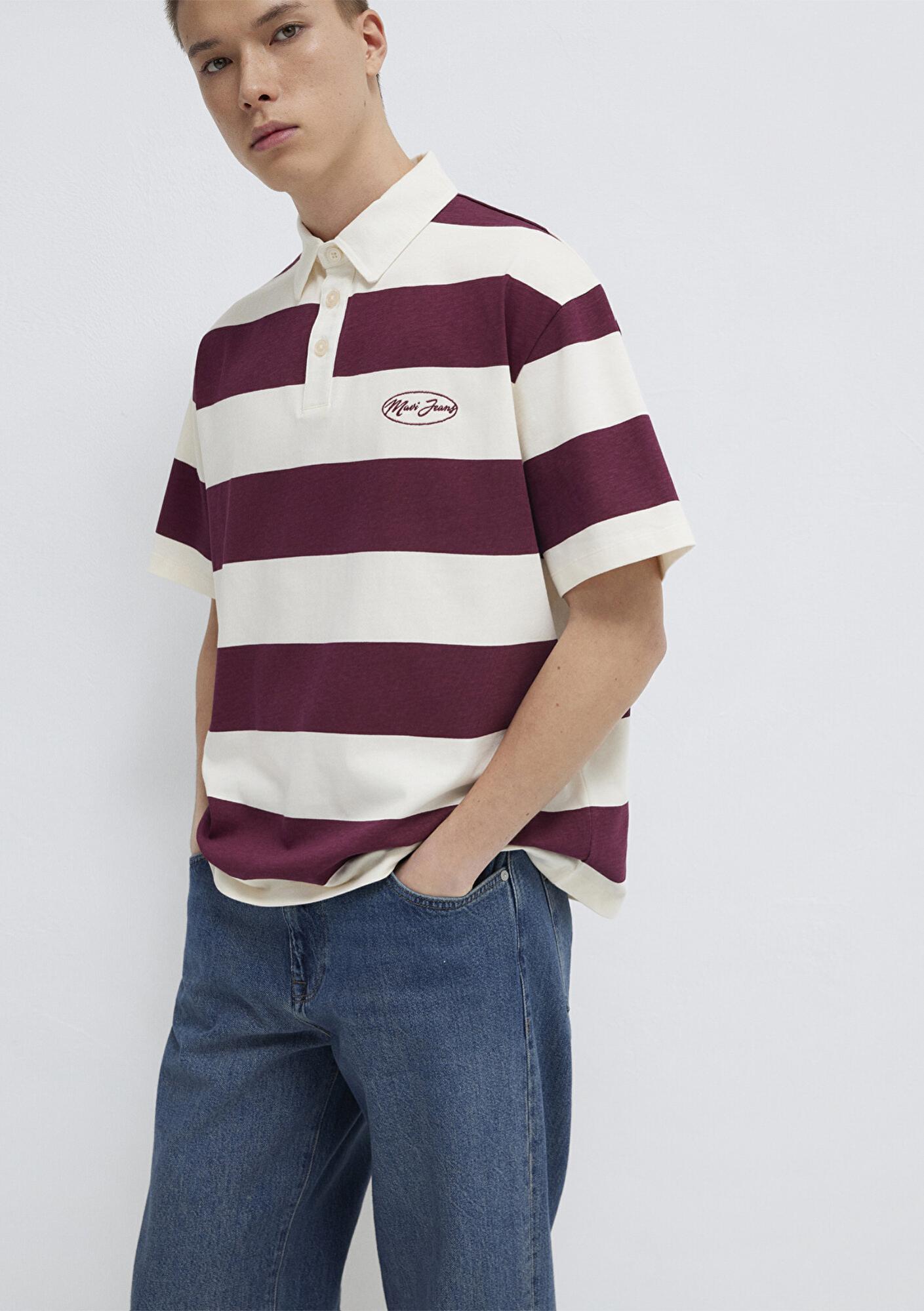 Mavi Mavi Jeans Çizgili Polo Tişört Boxy Fit 0613174-70670