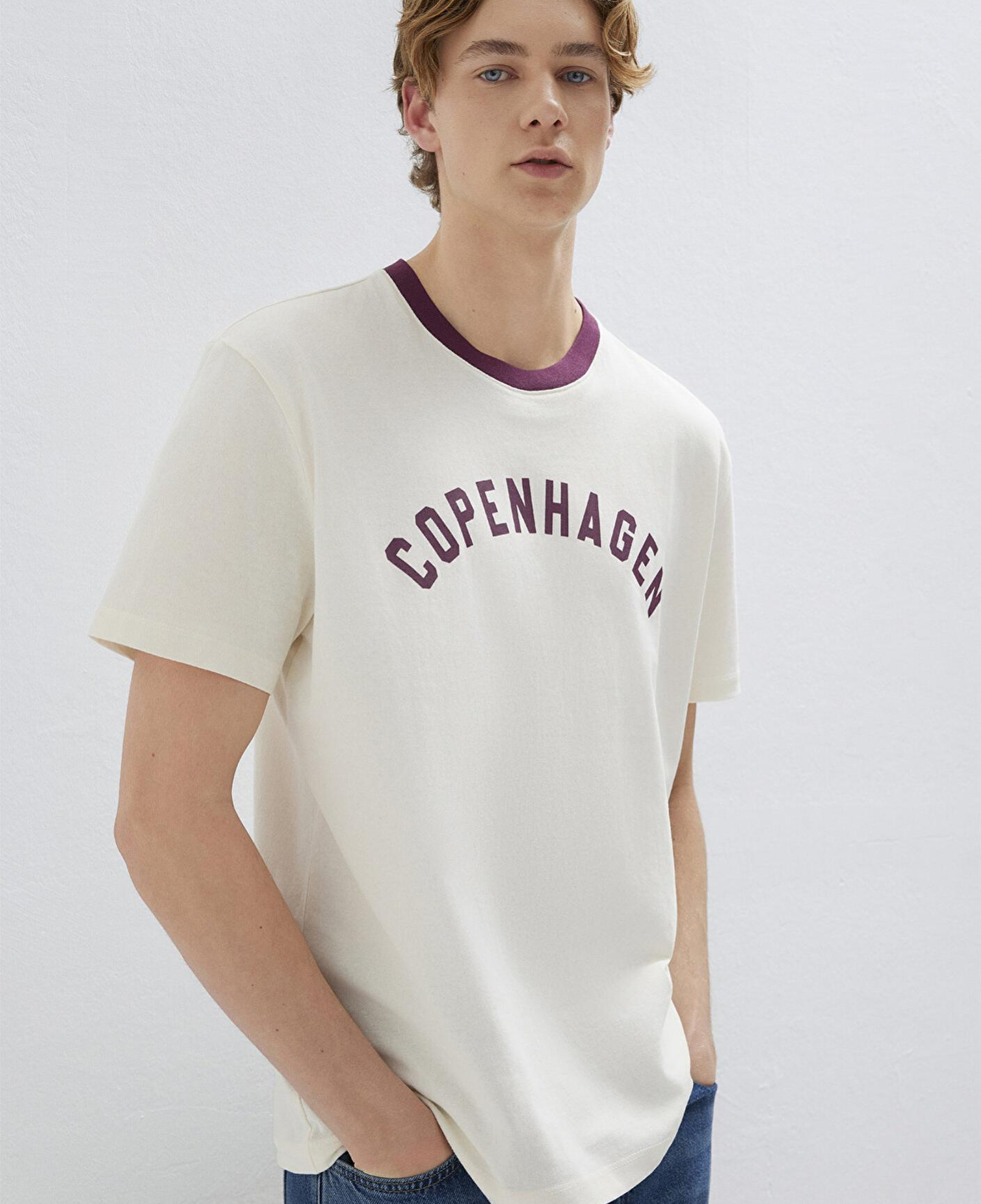 Mavi Copenhagen Baskılı Ekru Tişört Loose Fit / Bol Rahat Kesim 0613172-70056
