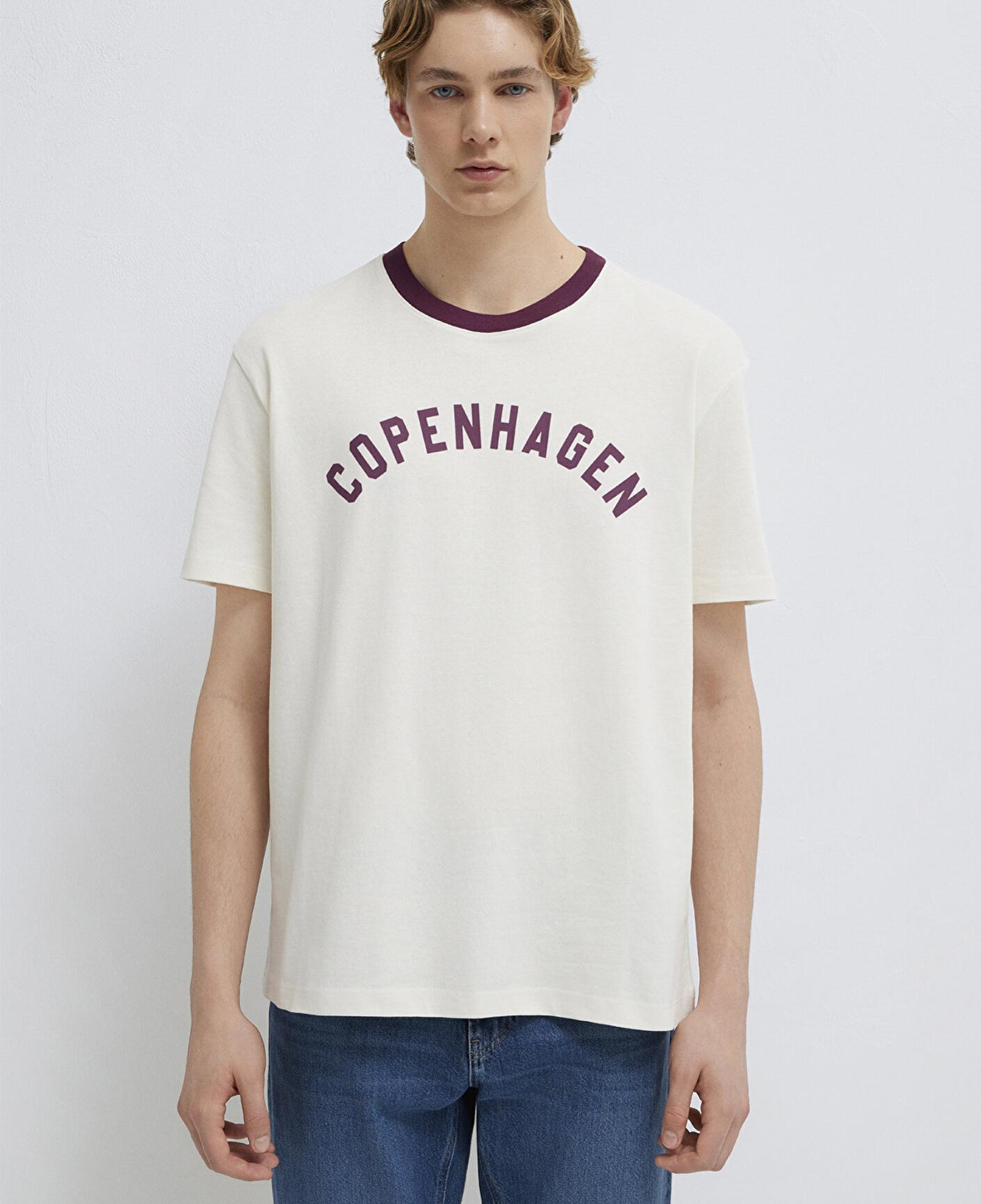 Mavi Copenhagen Baskılı Ekru Tişört Loose Fit / Bol Rahat Kesim 0613172-70056