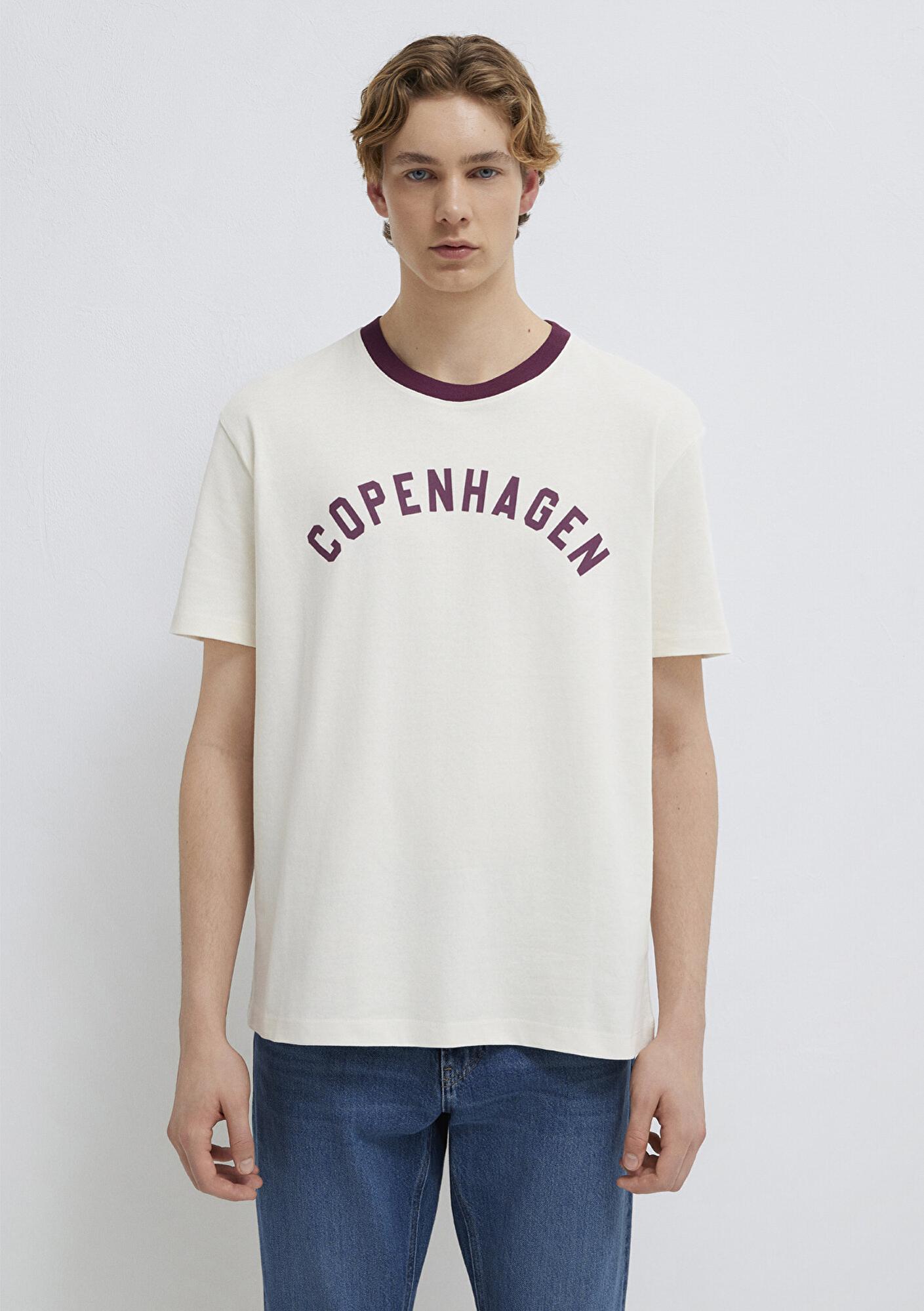 Mavi Copenhagen Baskılı Ekru Tişört Loose Fit / Bol Rahat Kesim 0613172-70056