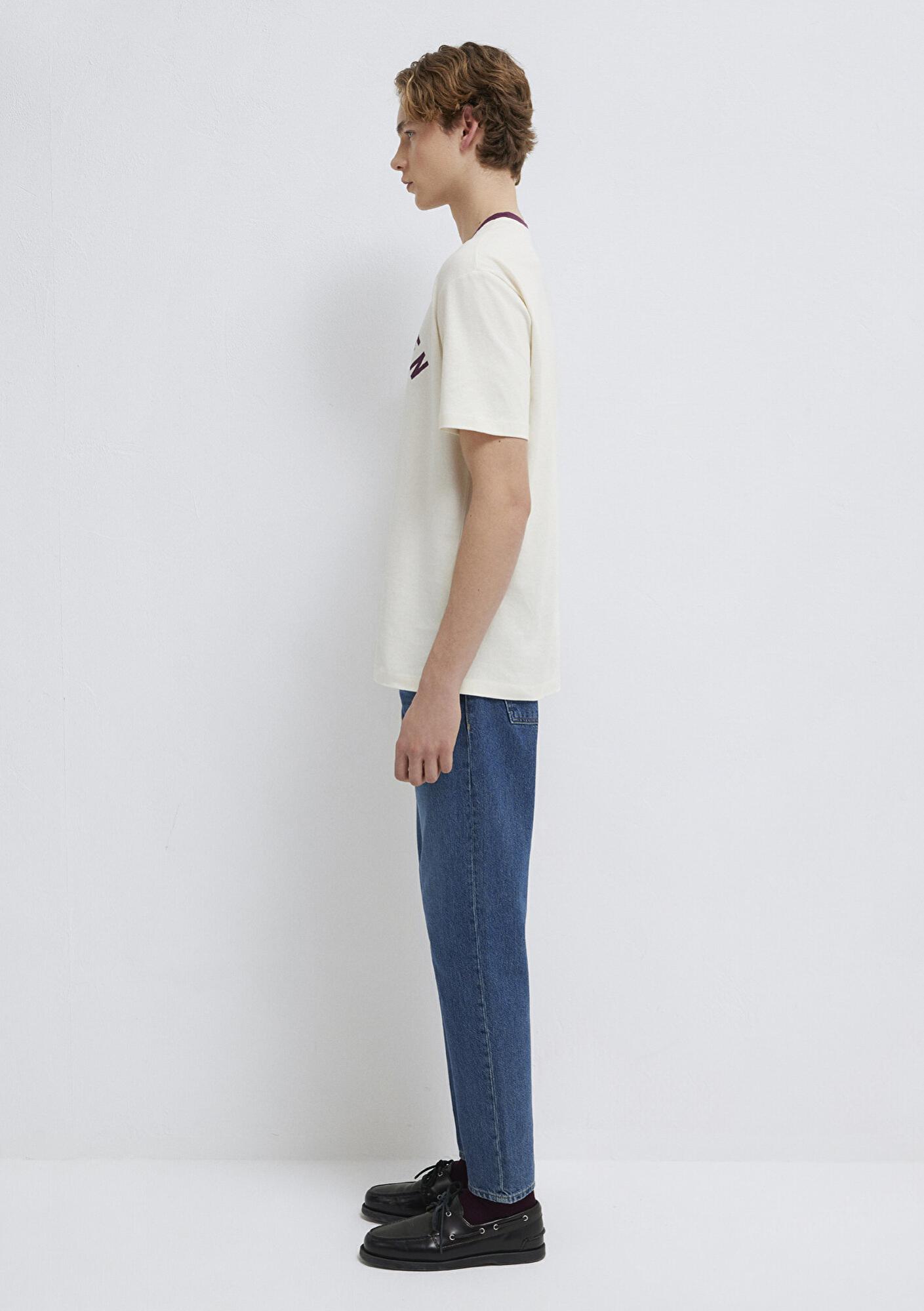 Mavi Copenhagen Baskılı Ekru Tişört Loose Fit / Bol Rahat Kesim 0613172-70056