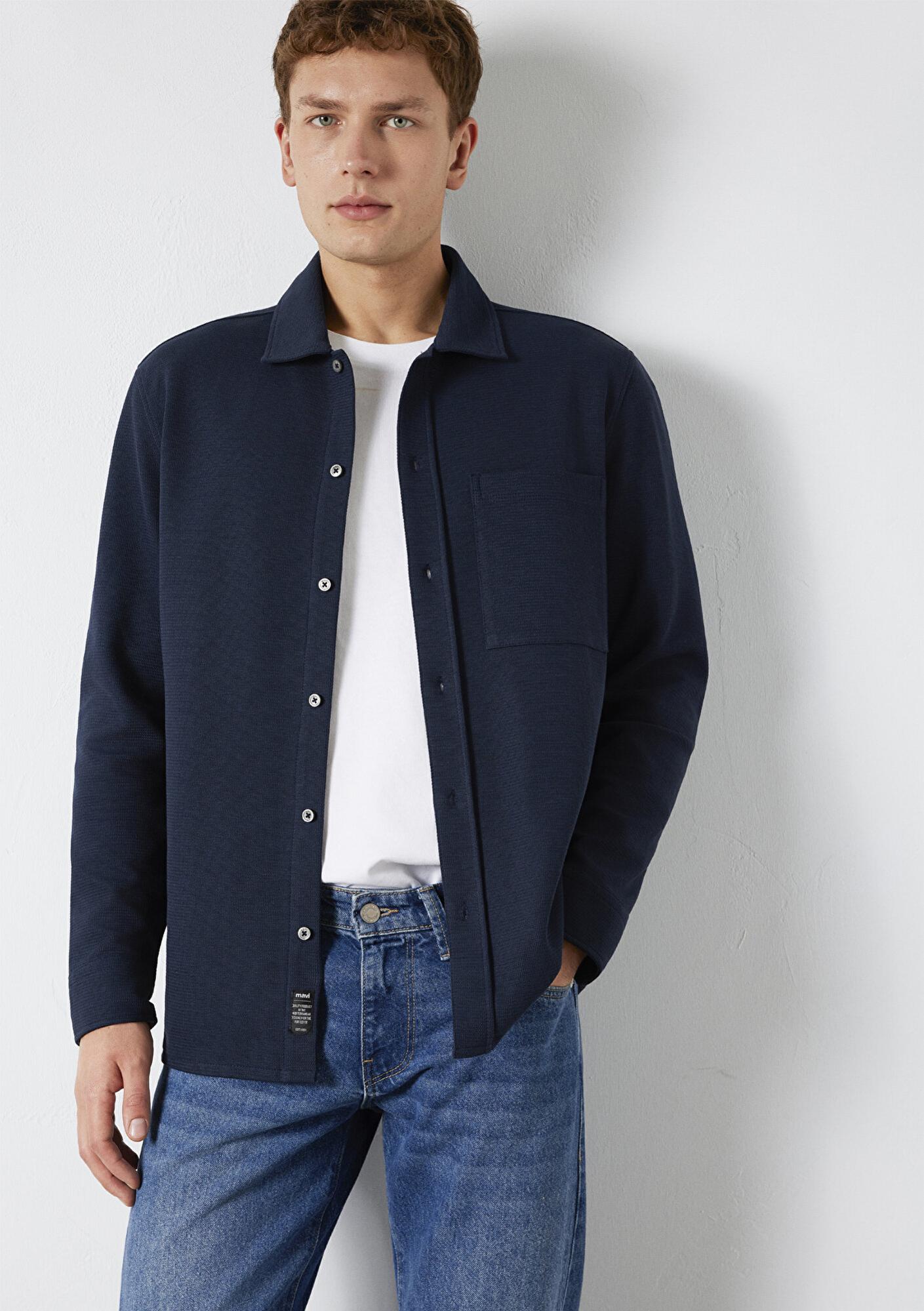 Mavi Cepli Lacivert Gömlek Regular Fit / Normal Kesim 0211874-70490