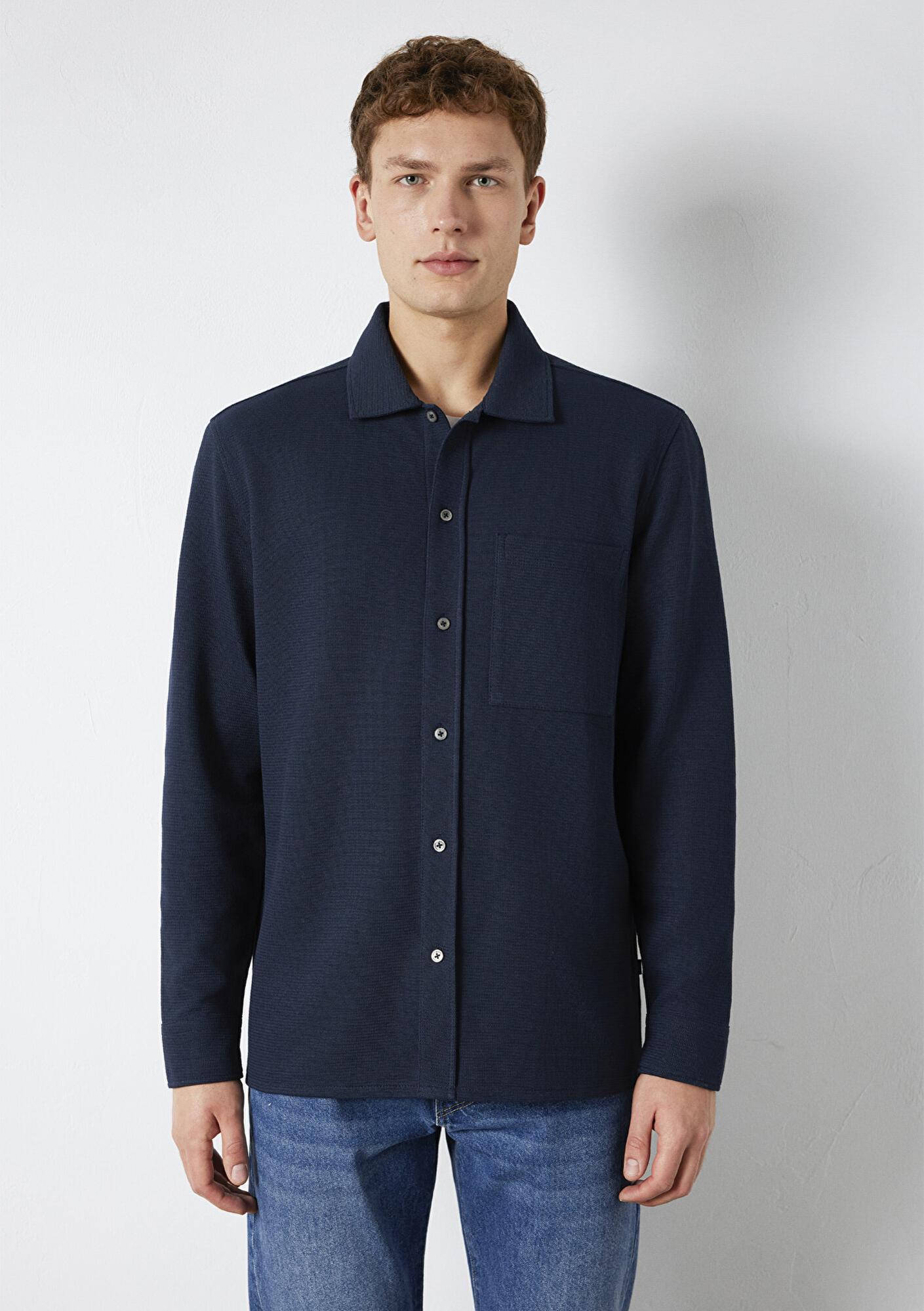 Mavi Cepli Lacivert Gömlek Regular Fit / Normal Kesim 0211874-70490