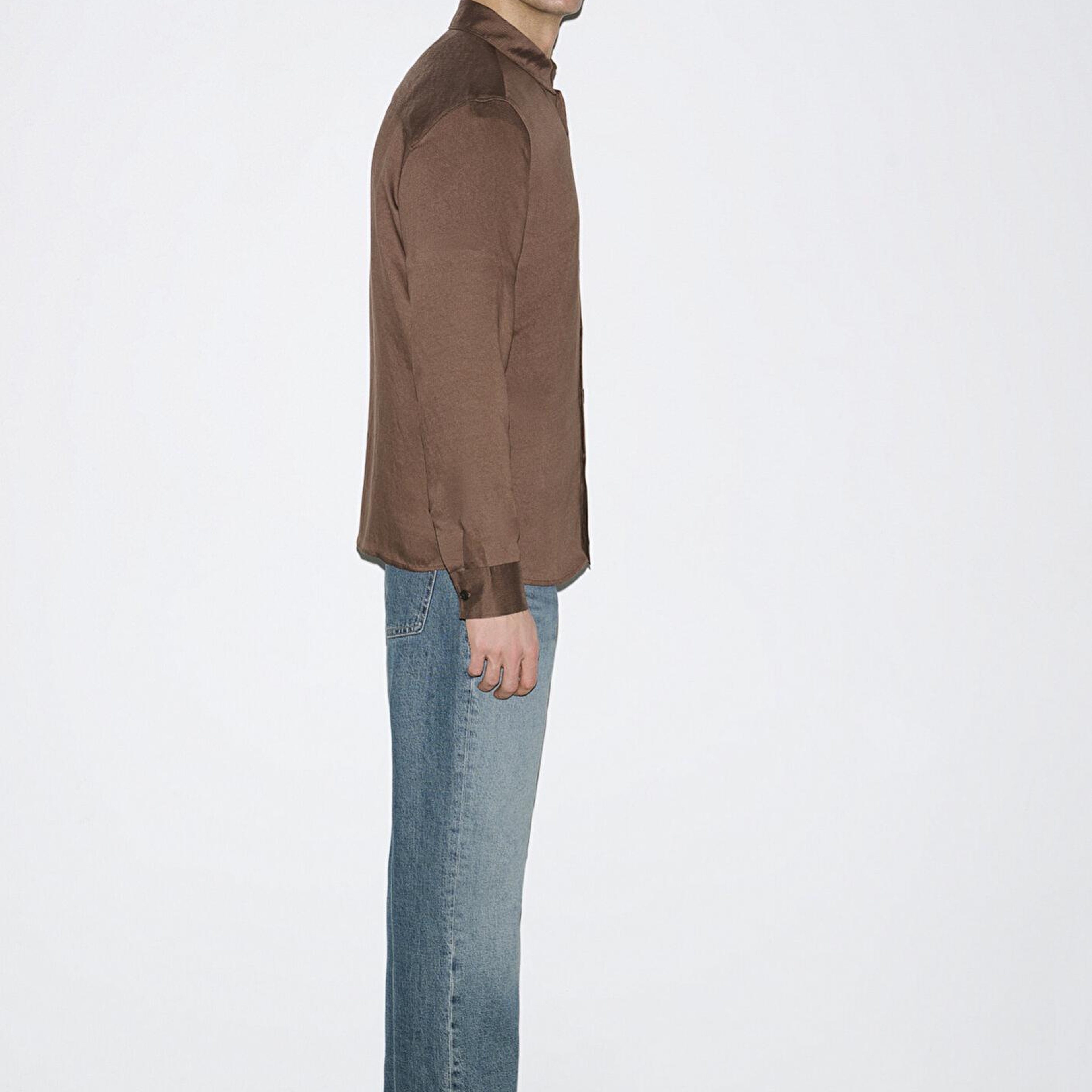 Mavi Dokulu Kahverengi Gömlek Regular Fit / Normal Kesim 0211877-91414