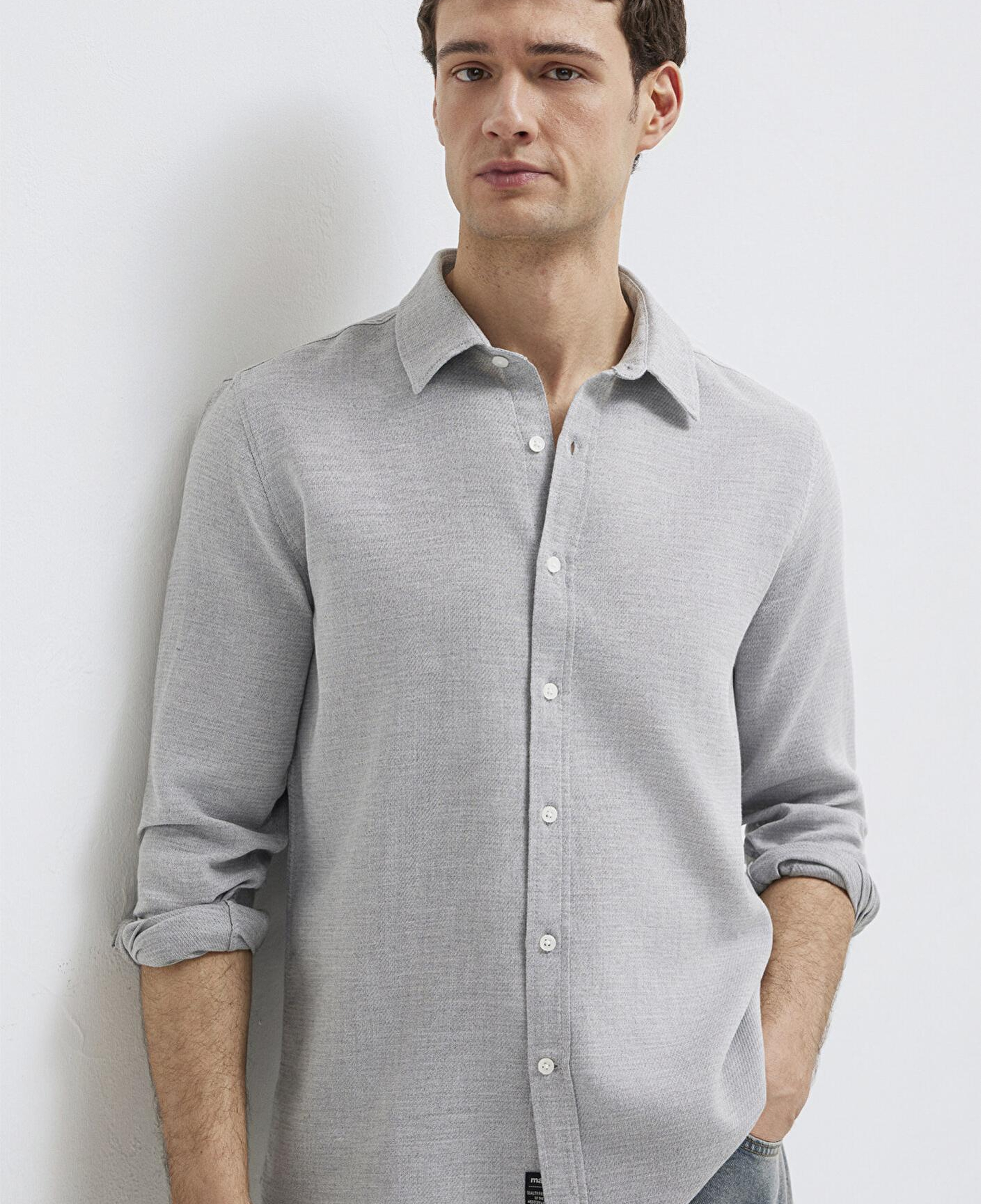 Mavi Gri Gömlek Slim Fit / Dar Kesim 0211913-70074