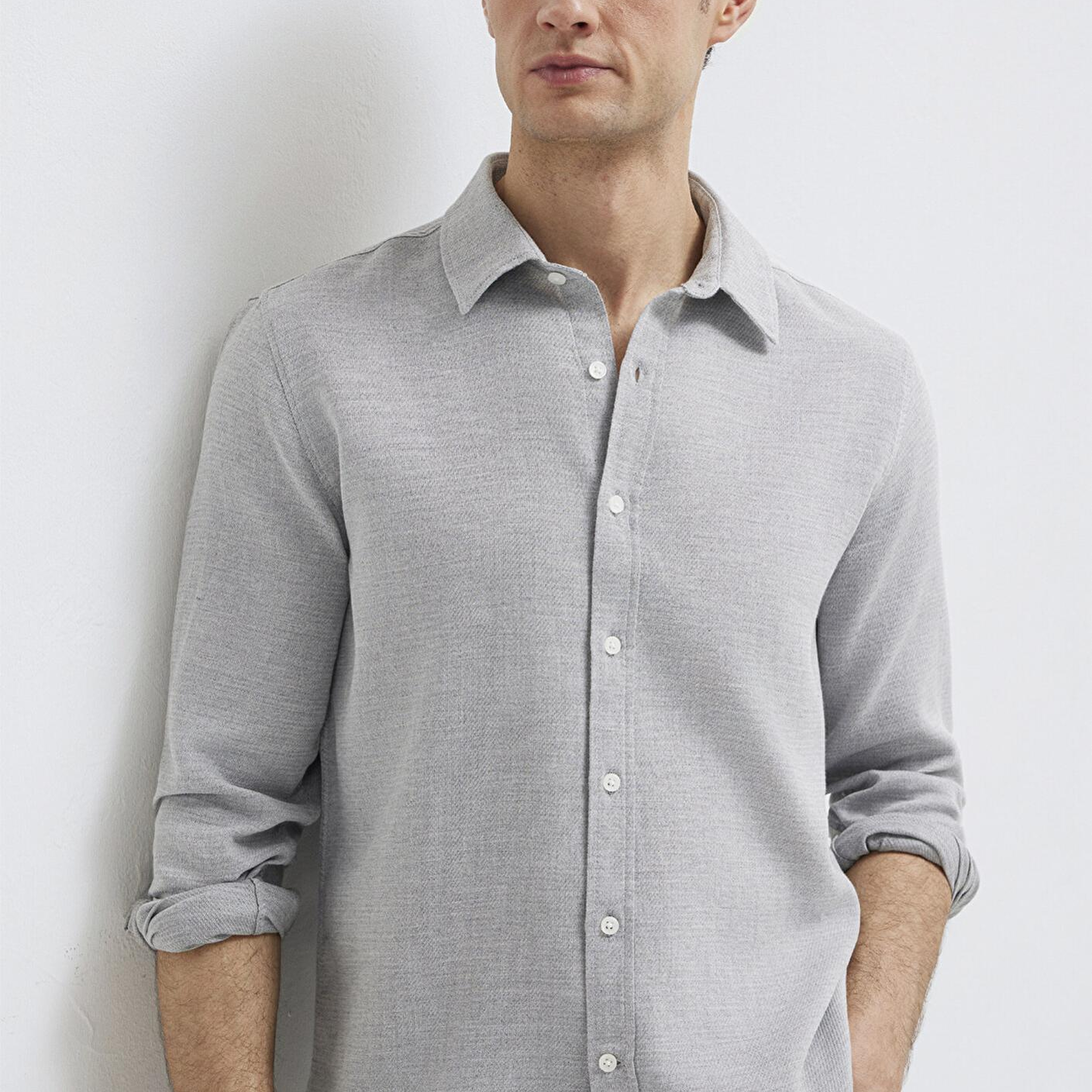 Mavi Gri Gömlek Slim Fit / Dar Kesim 0211913-70074