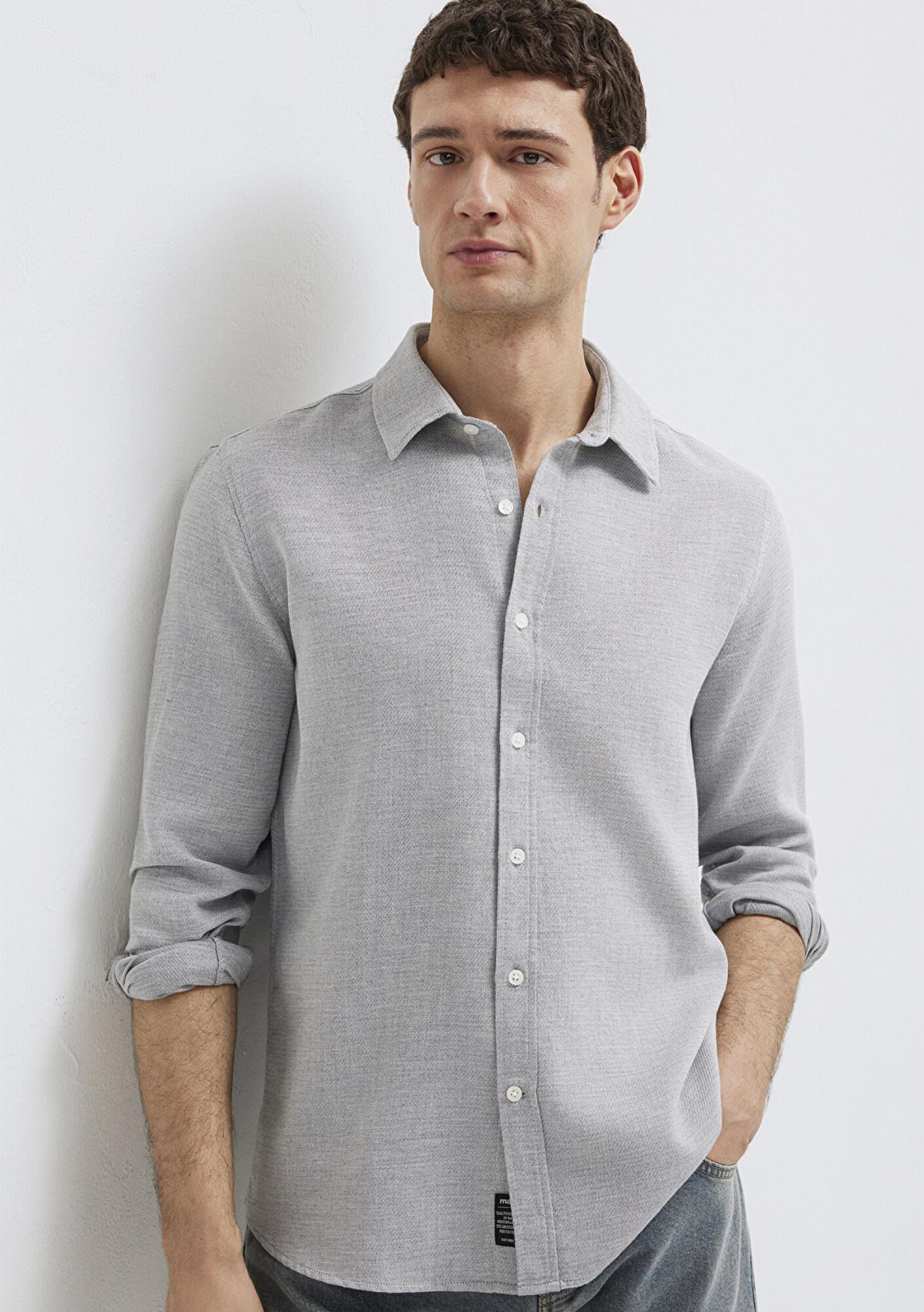 Mavi Gri Gömlek Slim Fit / Dar Kesim 0211913-70074