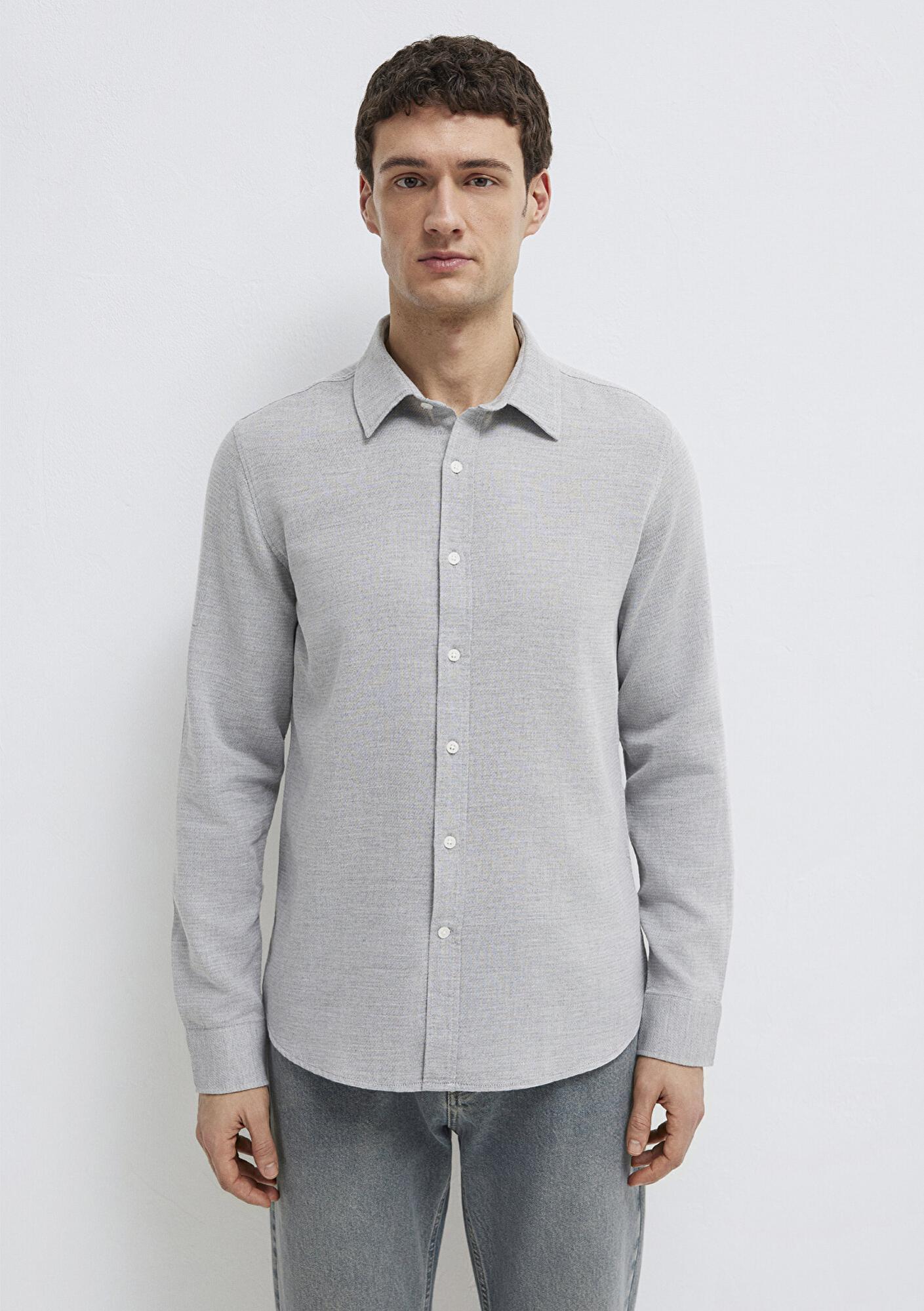 Mavi Gri Gömlek Slim Fit / Dar Kesim 0211913-70074