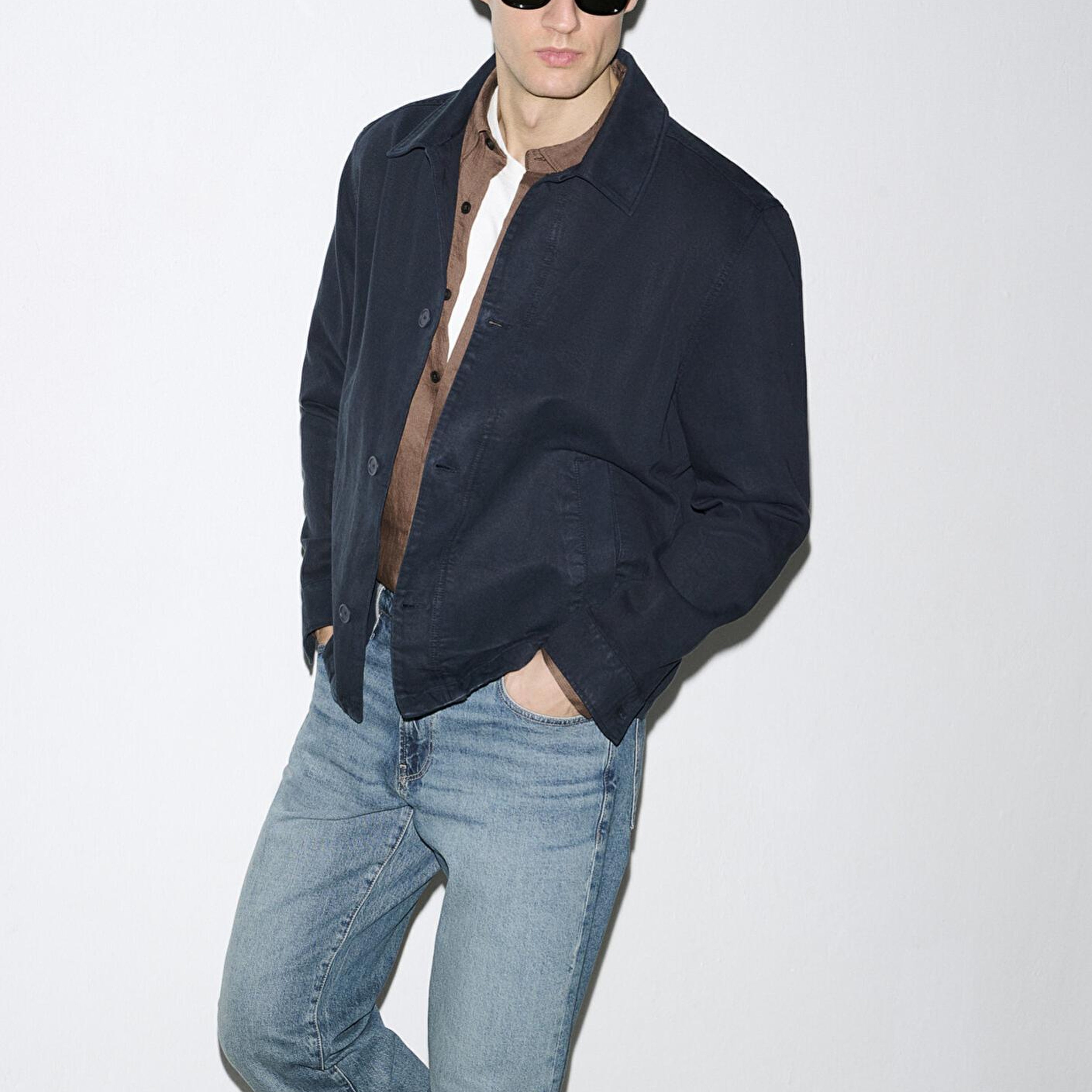 Mavi Lacivert (TENCEL™) Karışımlı Gömlek Loose Fit / Bol Rahat Kesim 0211876-83699