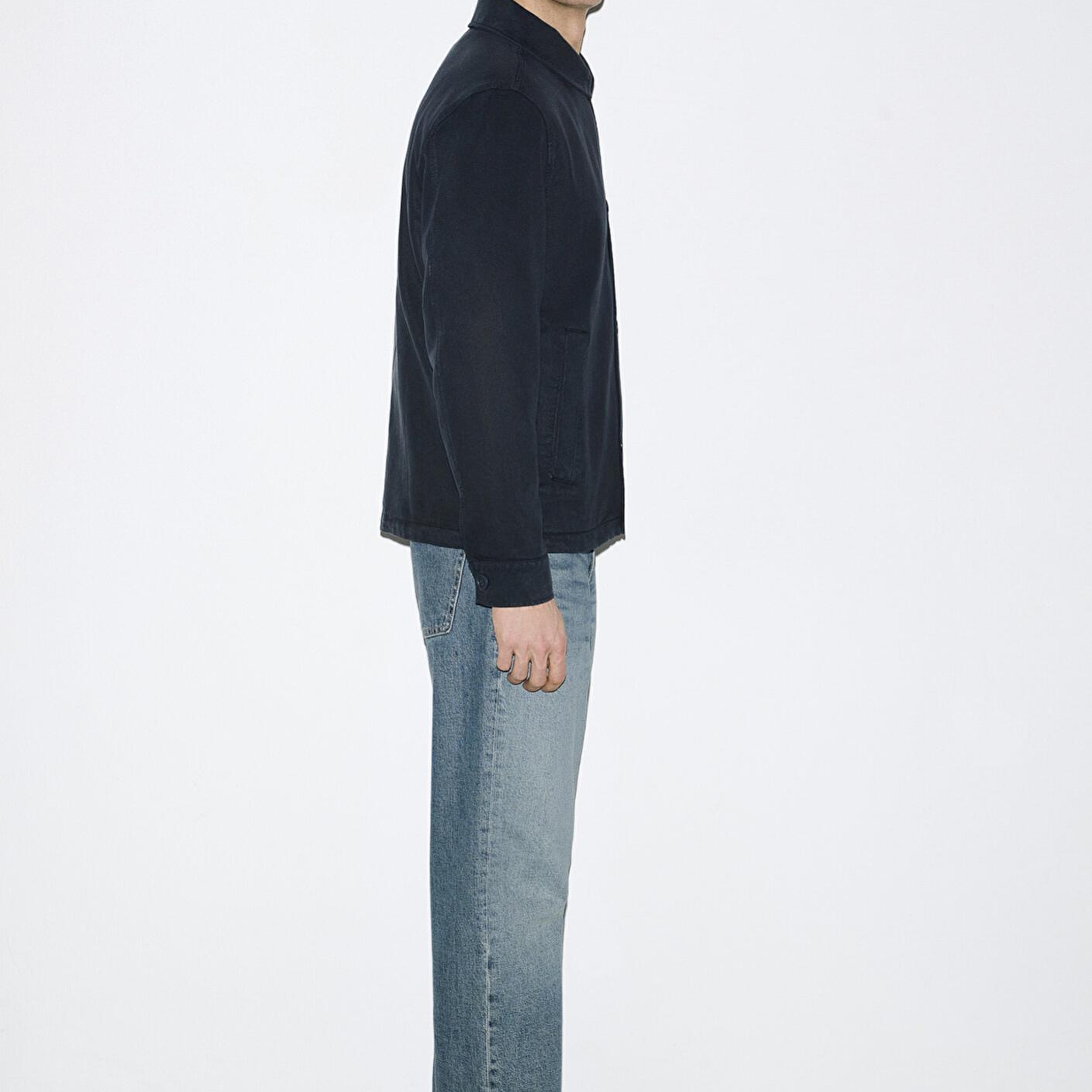 Mavi Lacivert (TENCEL™) Karışımlı Gömlek Loose Fit / Bol Rahat Kesim 0211876-83699