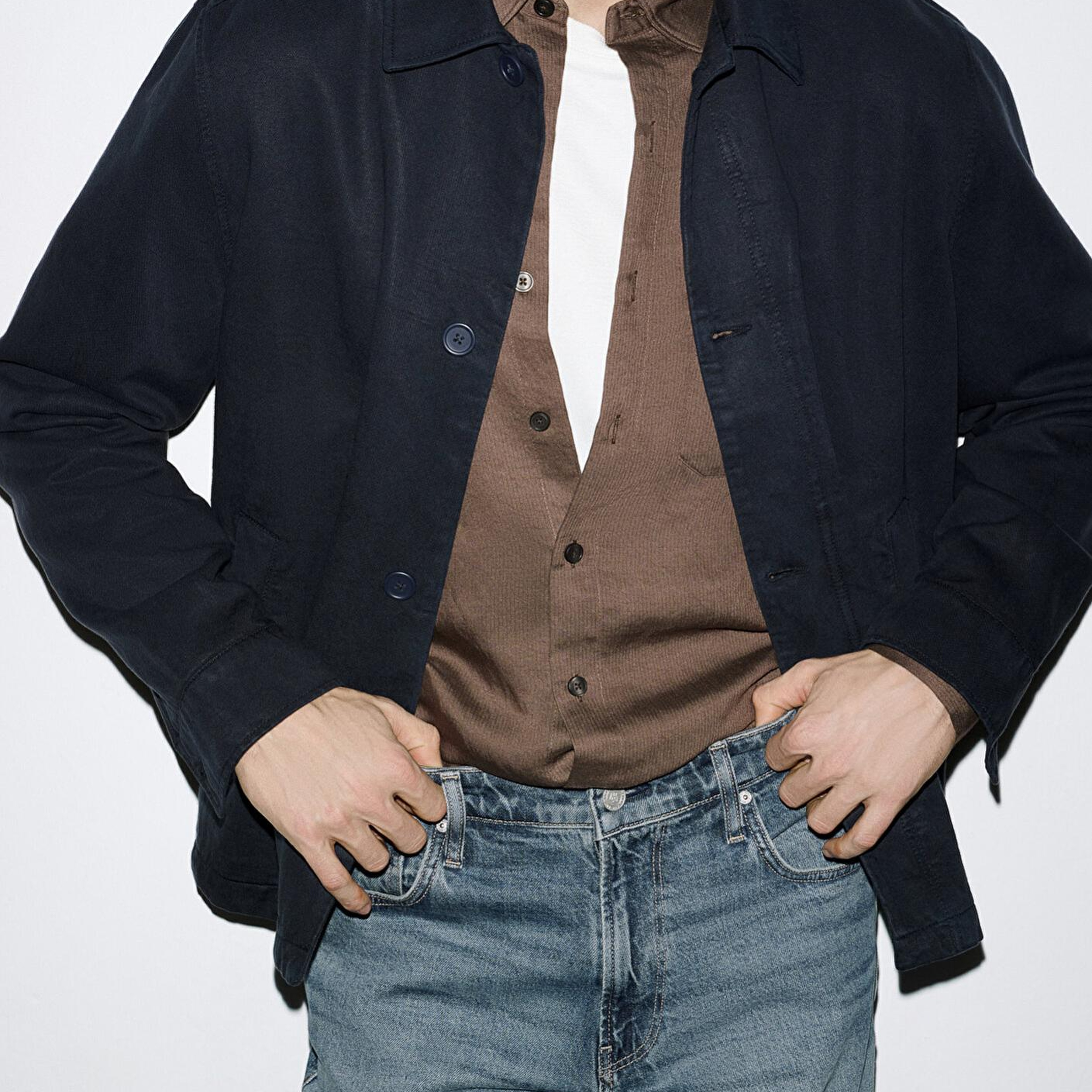 Mavi Lacivert (TENCEL™) Karışımlı Gömlek Loose Fit / Bol Rahat Kesim 0211876-83699