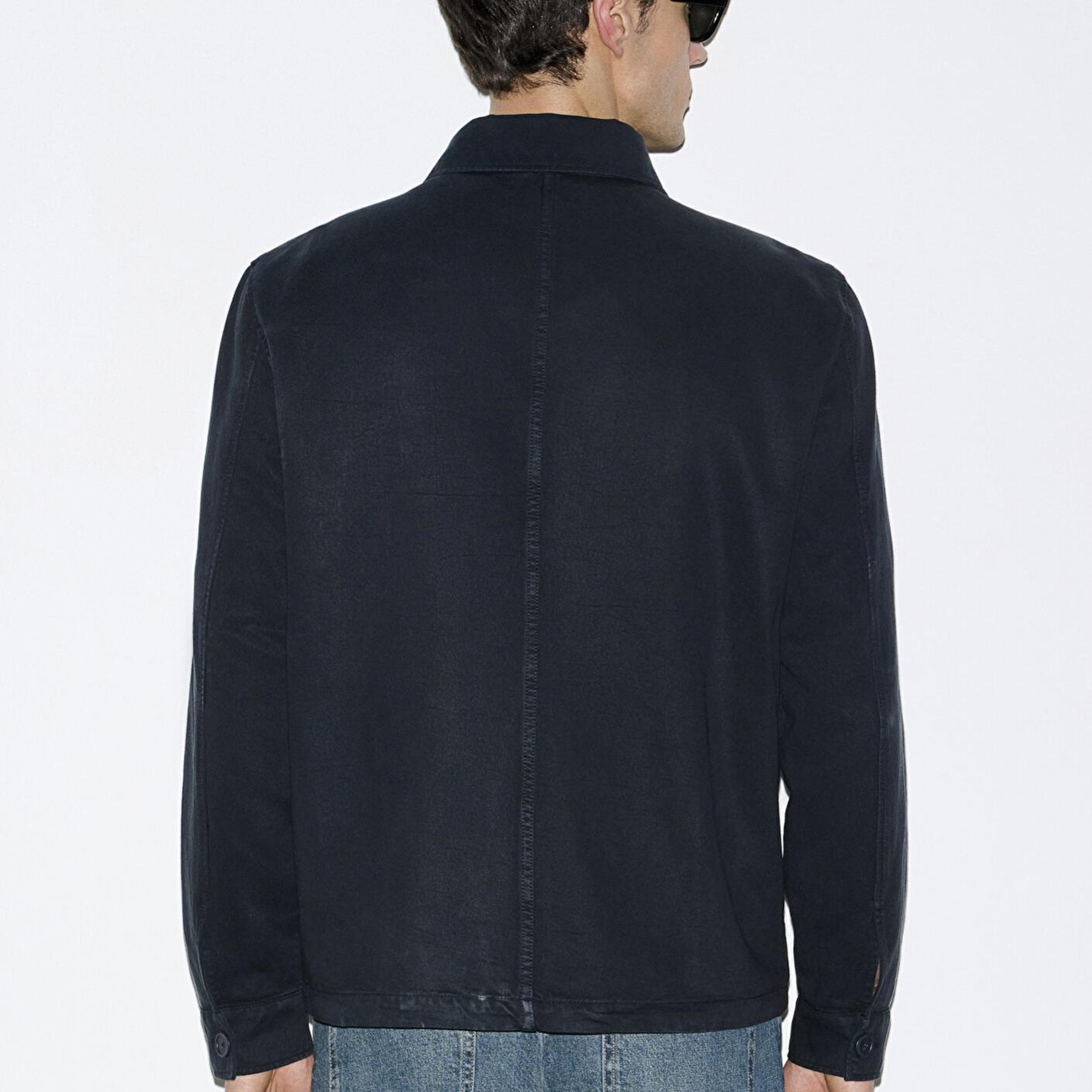 Mavi Lacivert (TENCEL™) Karışımlı Gömlek Loose Fit / Bol Rahat Kesim 0211876-83699