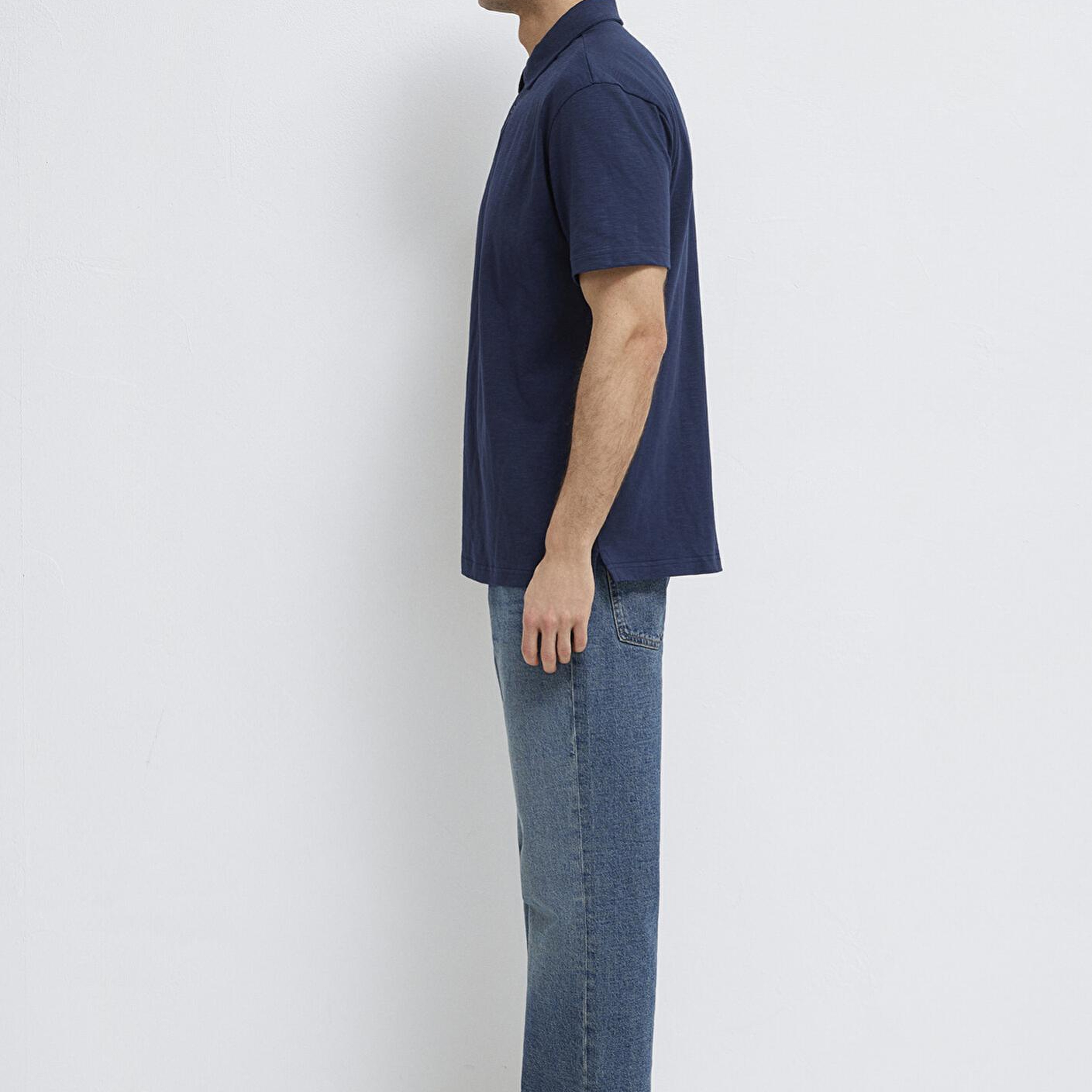 Mavi Lacivert Polo Tişört Loose Fit / Bol Rahat Kesim 0613152-70490