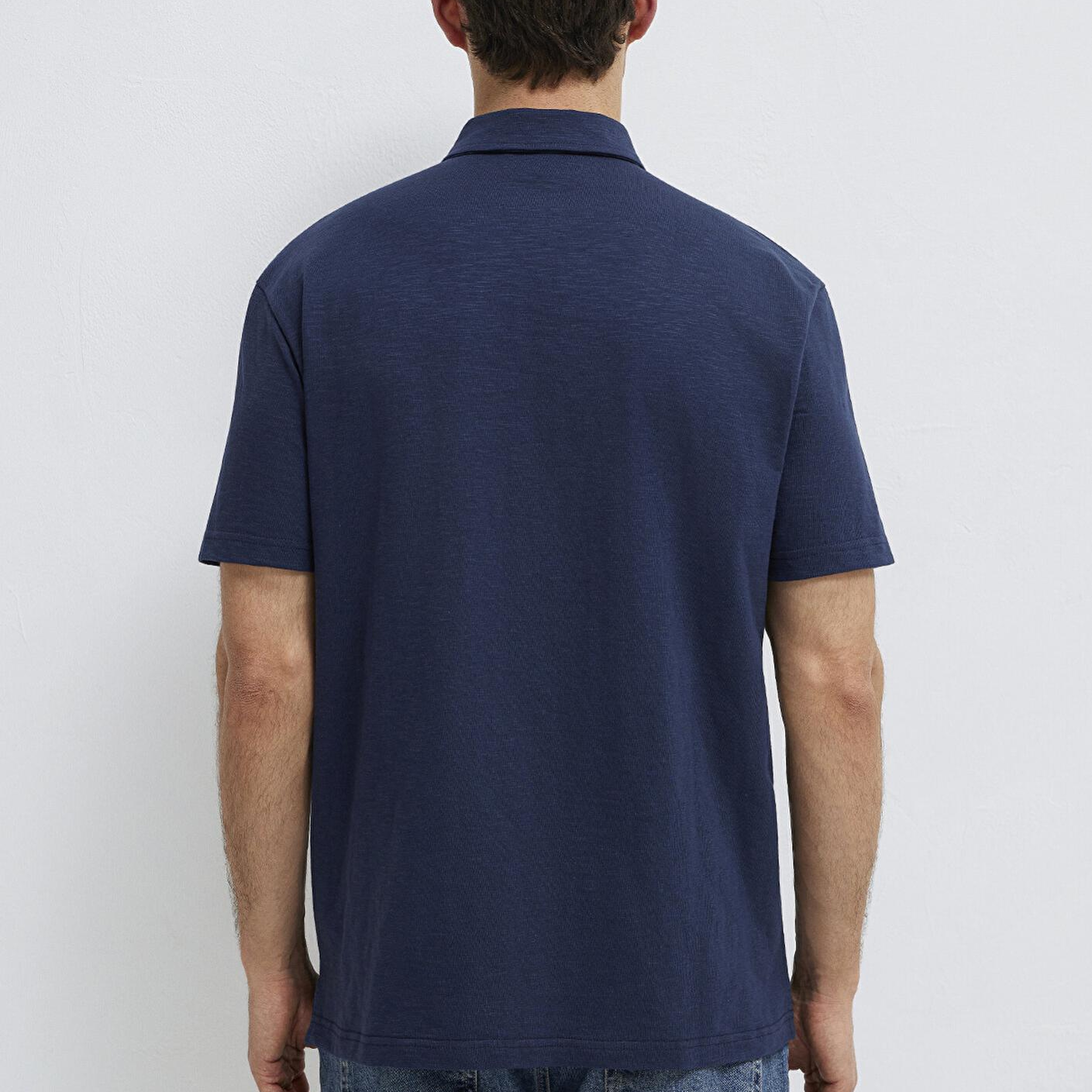 Mavi Lacivert Polo Tişört Loose Fit / Bol Rahat Kesim 0613152-70490