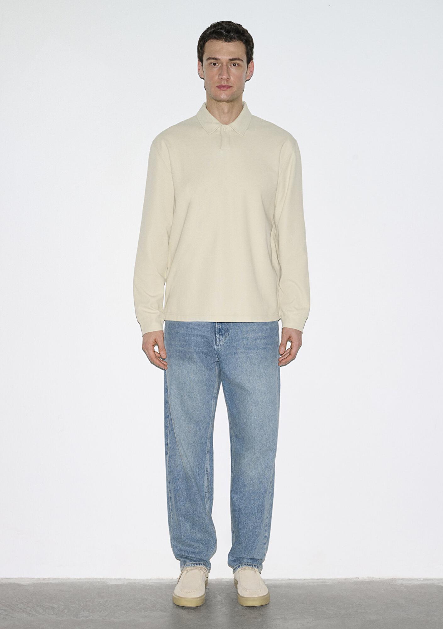 Mavi Polo Yaka Bej Sweatshirt 0S10576-70325