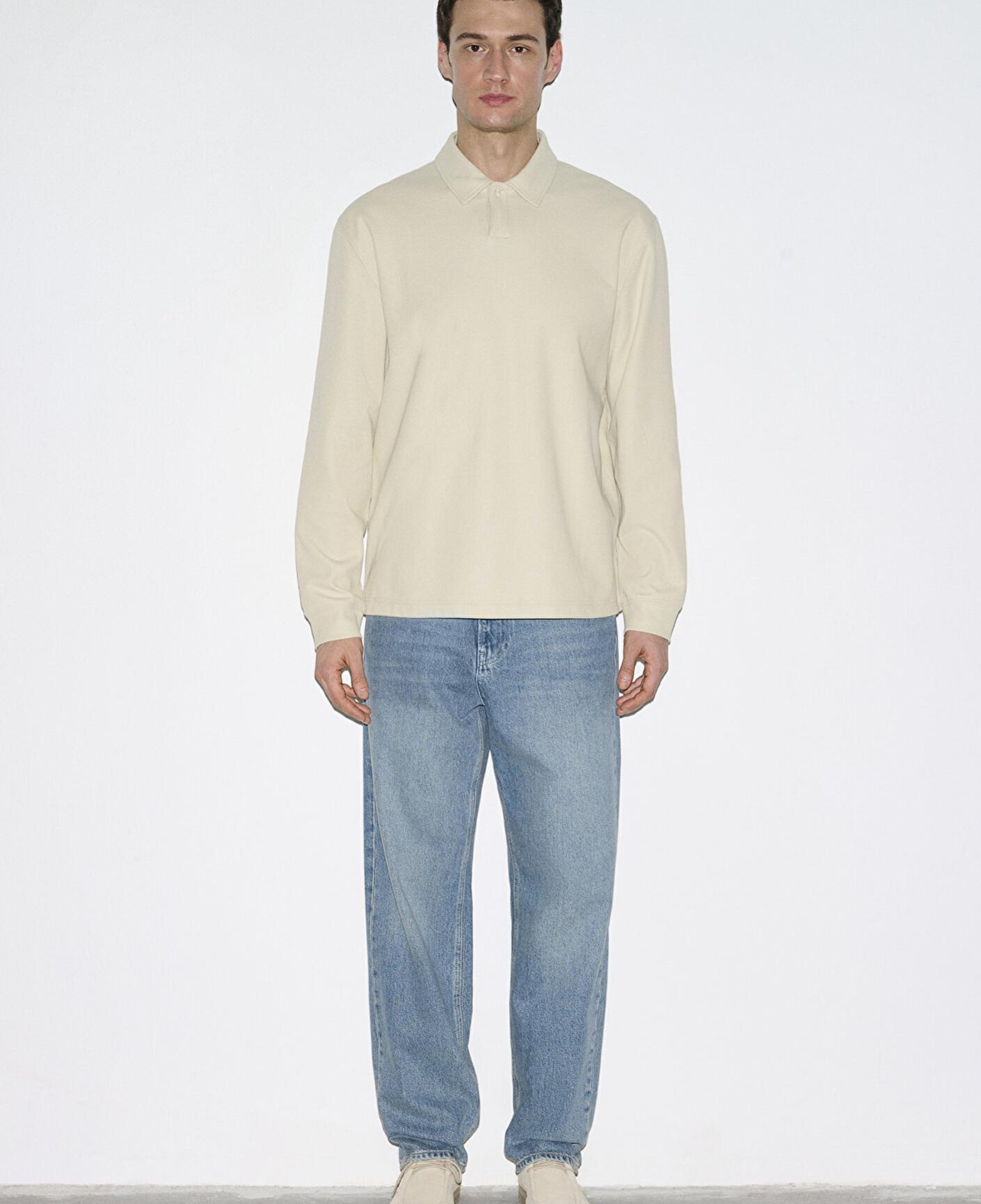 Mavi Polo Yaka Bej Sweatshirt 0S10576-70325