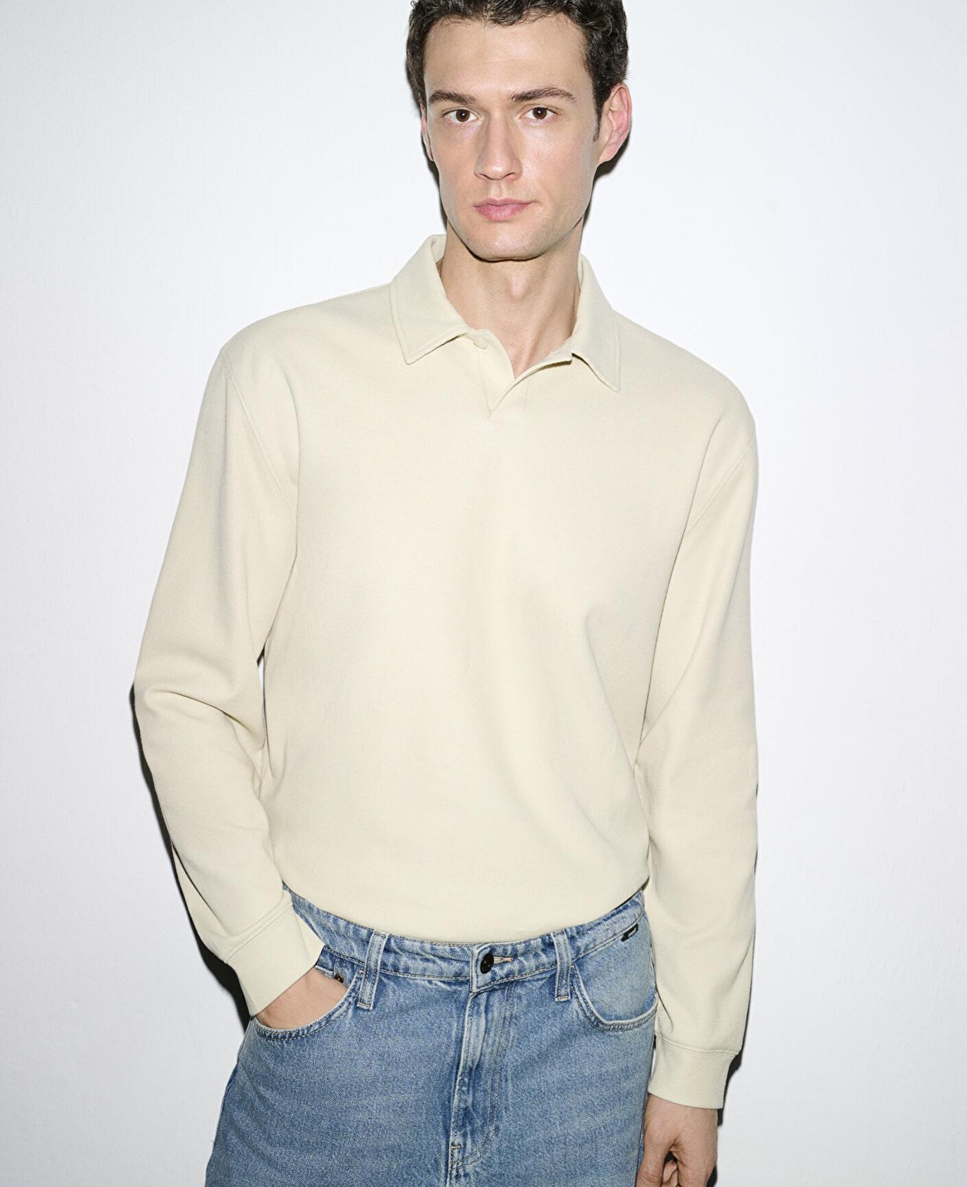 Mavi Polo Yaka Bej Sweatshirt 0S10576-70325