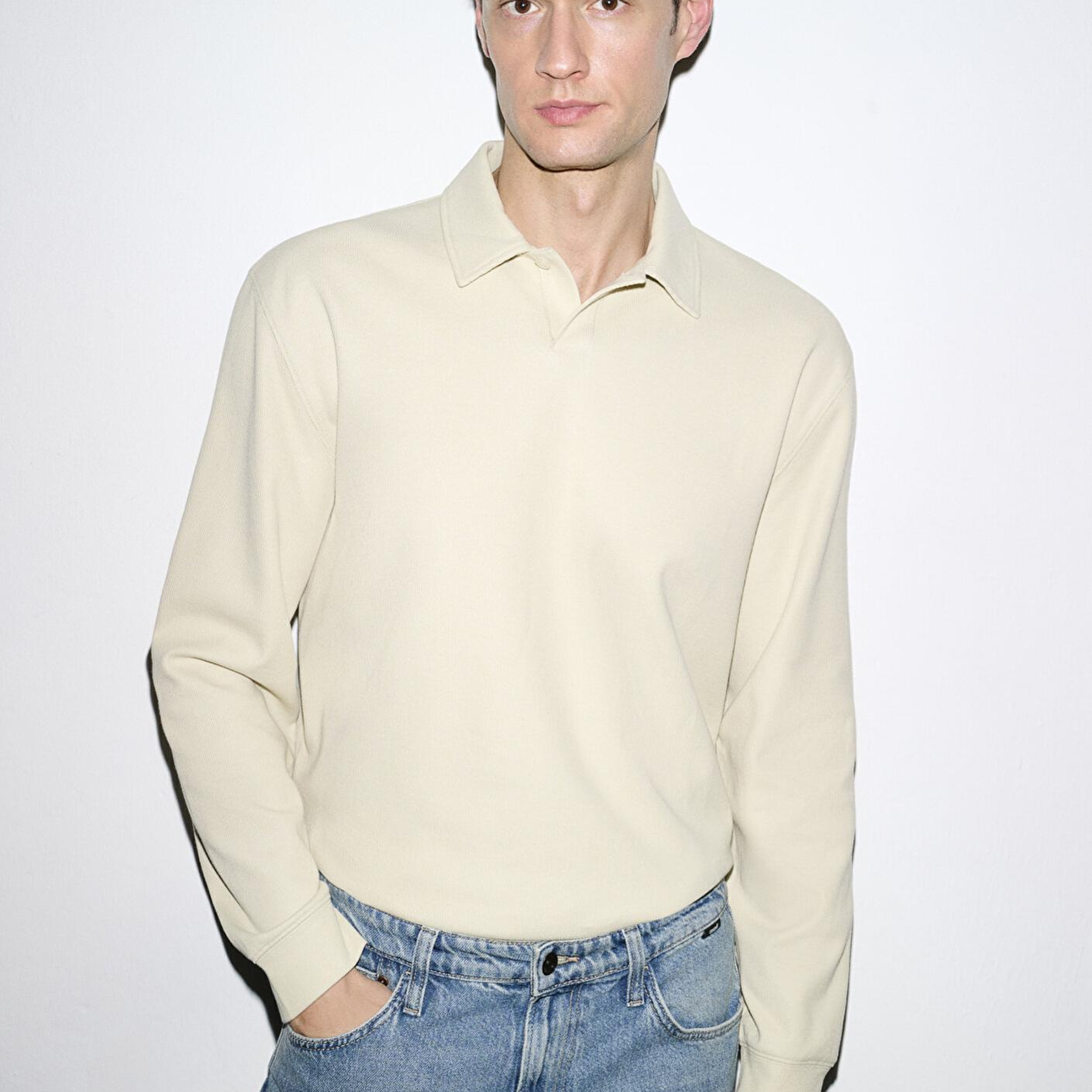 Mavi Polo Yaka Bej Sweatshirt 0S10576-70325