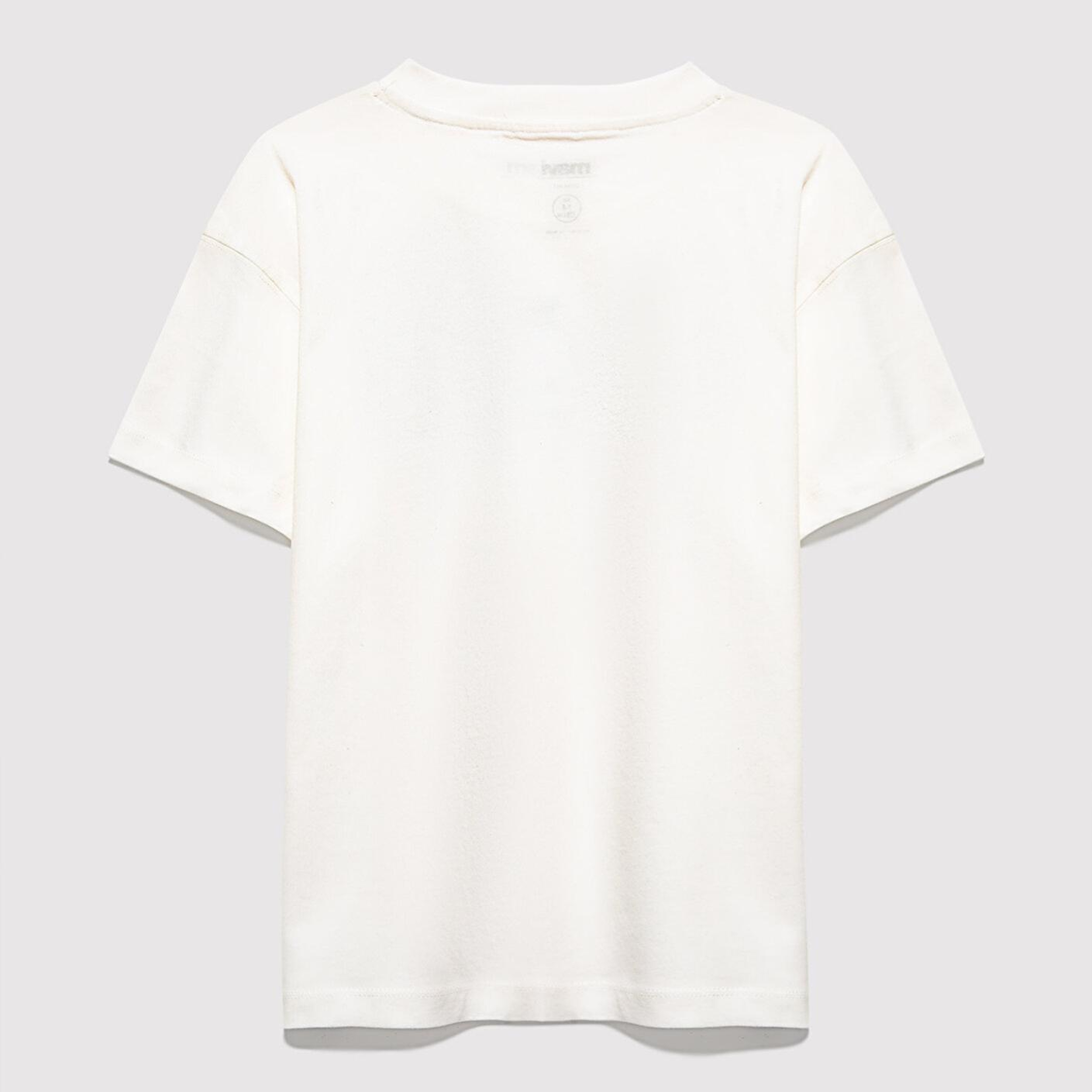 Mavi Mavi Logo Baskılı Ekru Tişört Loose Fit / Bol Rahat Kesim 7610426-70057