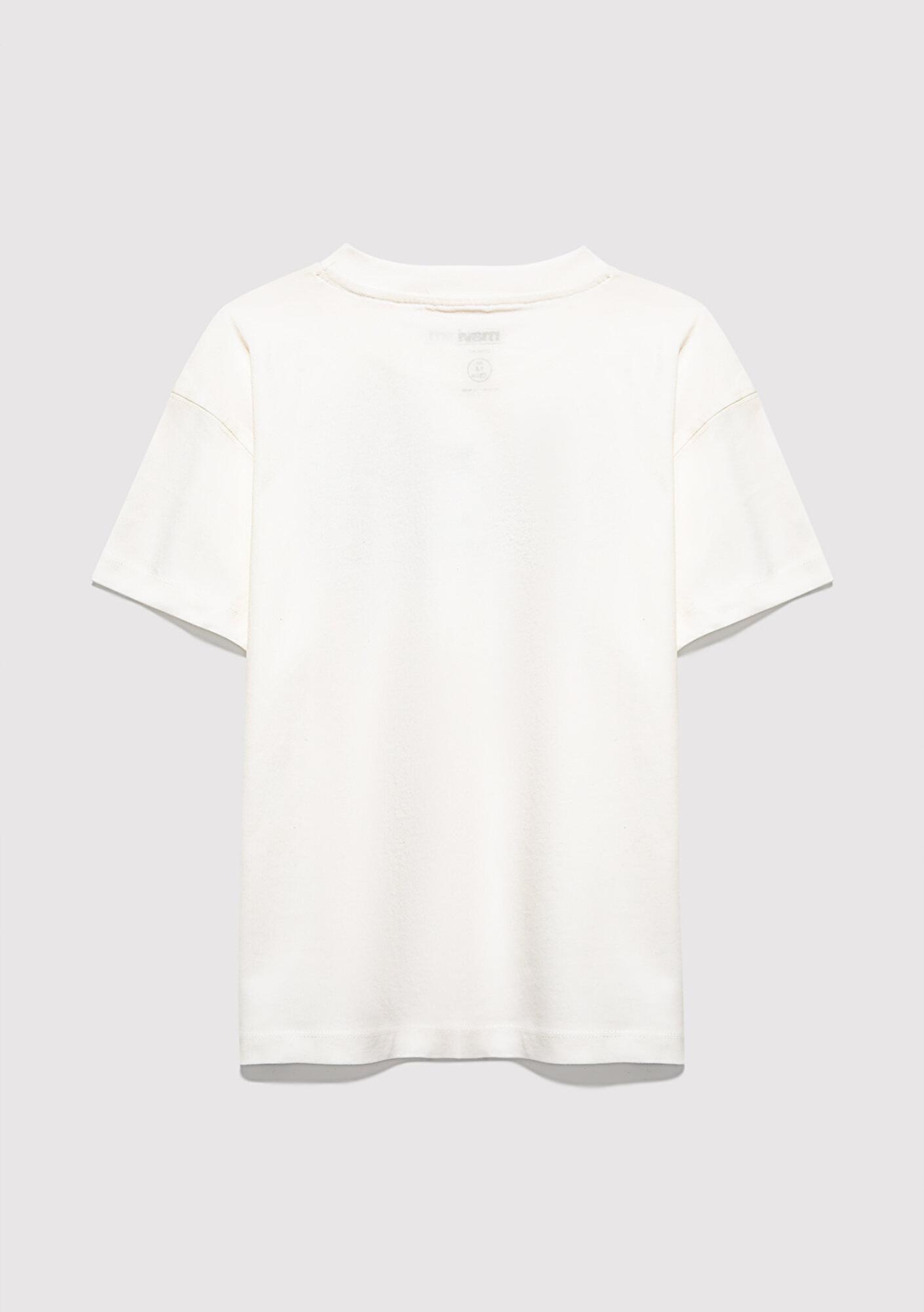 Mavi Mavi Logo Baskılı Ekru Tişört Loose Fit / Bol Rahat Kesim 7610426-70057