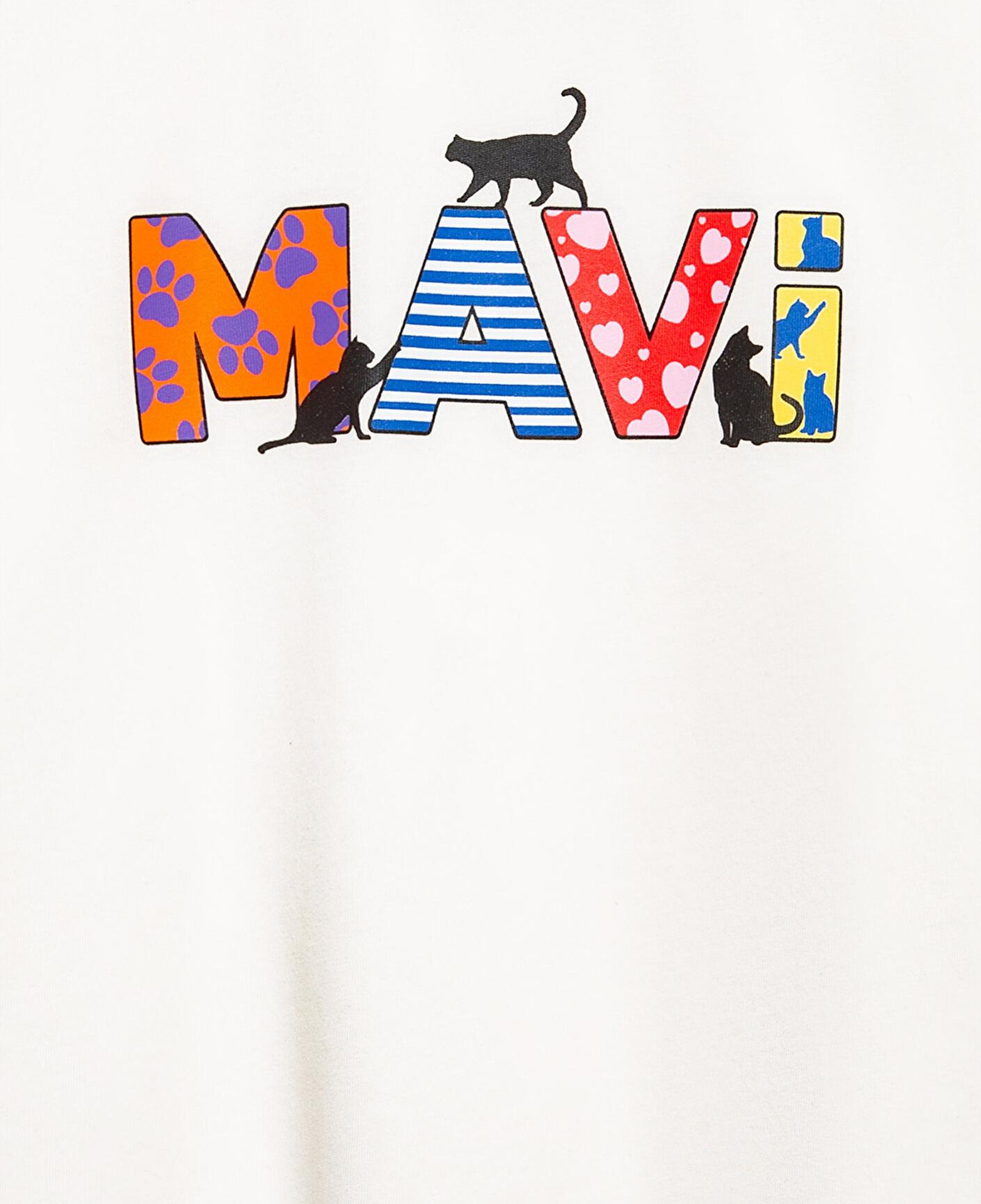 Mavi Mavi Logo Baskılı Ekru Tişört Loose Fit / Bol Rahat Kesim 7610426-70057
