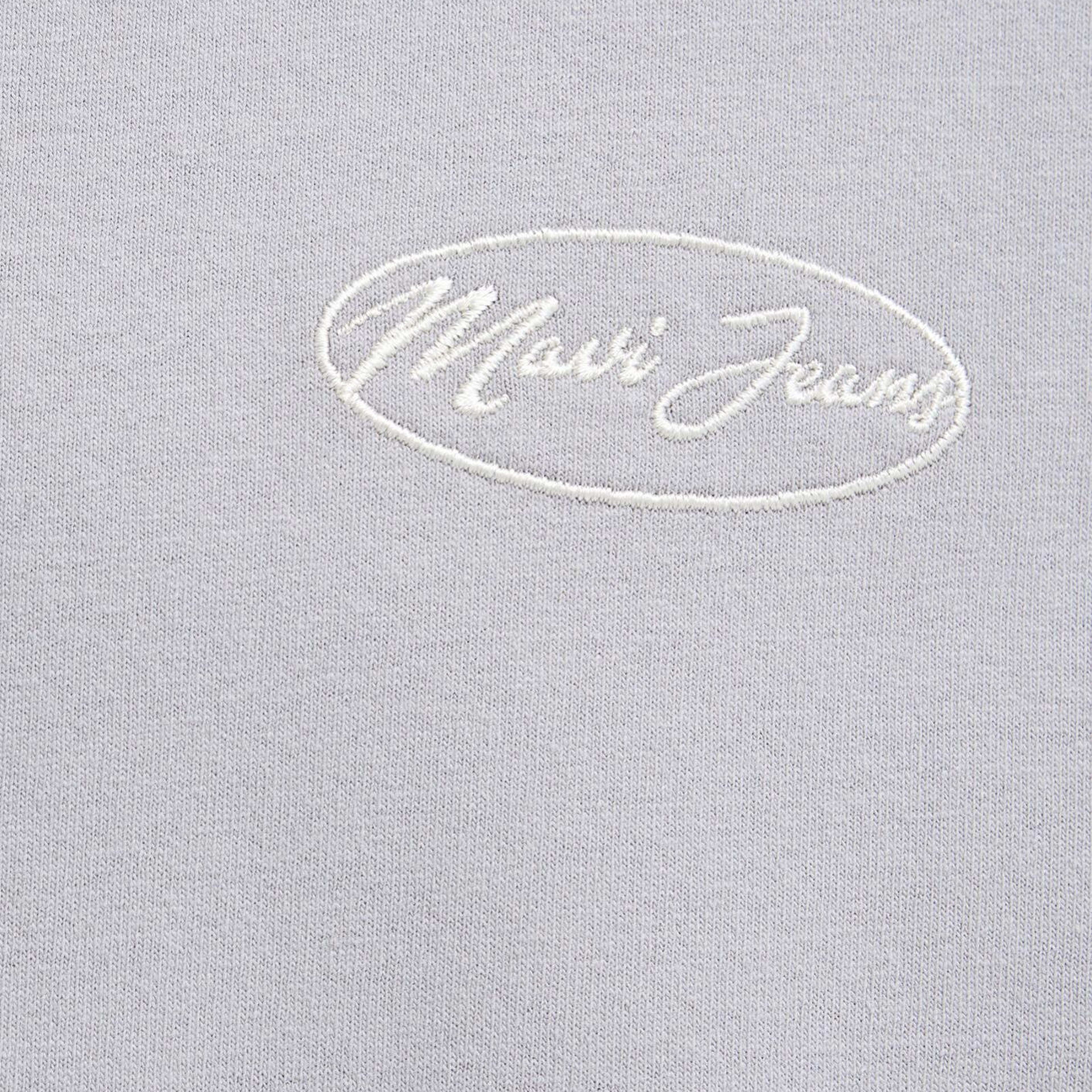 Mavi Mavi Jeans Nakışlı V Yaka Gri Tişört Oversize / Geniş Kesim 0613171-80615