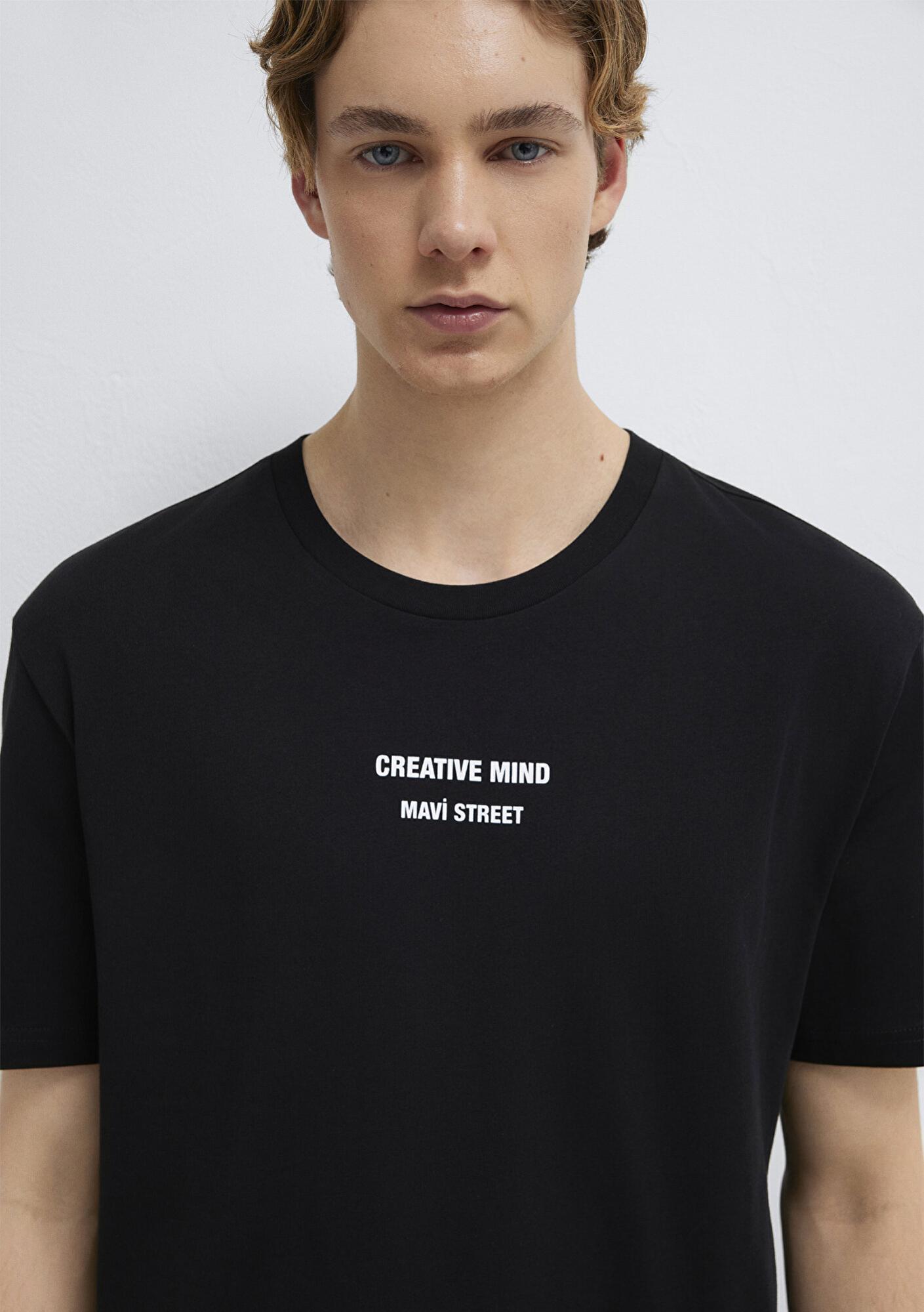 Mavi 1991 Baskılı Siyah Tişört Loose Fit / Bol Rahat Kesim 0612540-900