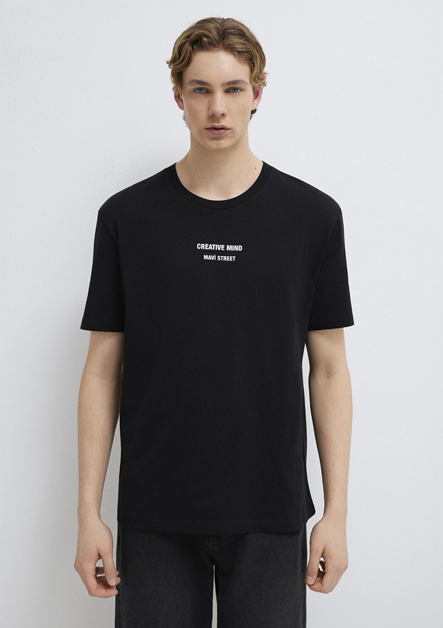 Mavi 1991 Baskılı Siyah Tişört Loose Fit / Bol Rahat Kesim 0612540-900