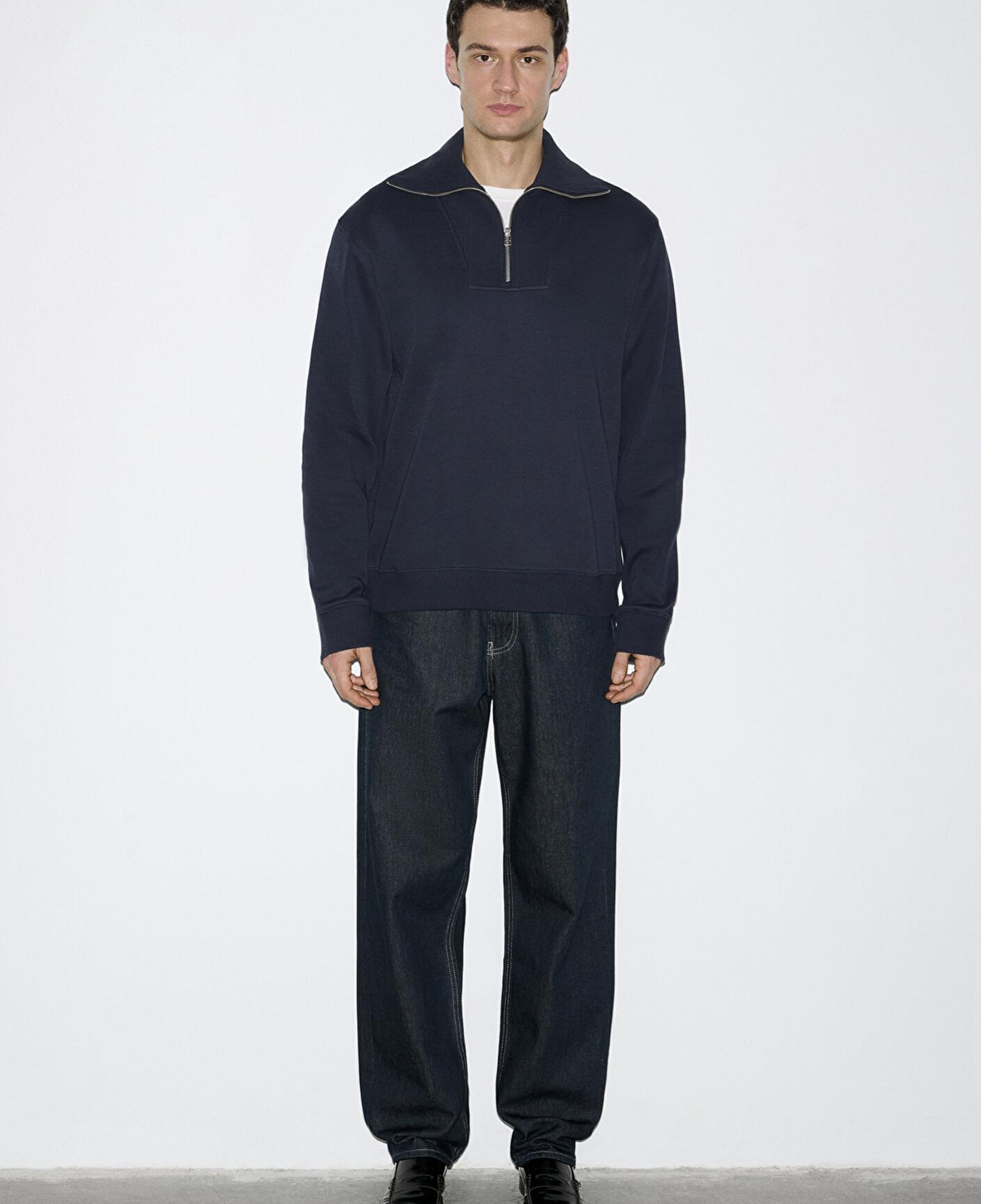 Mavi Yarı Fermuarlı Lacivert Sweatshirt 0S10539-83699