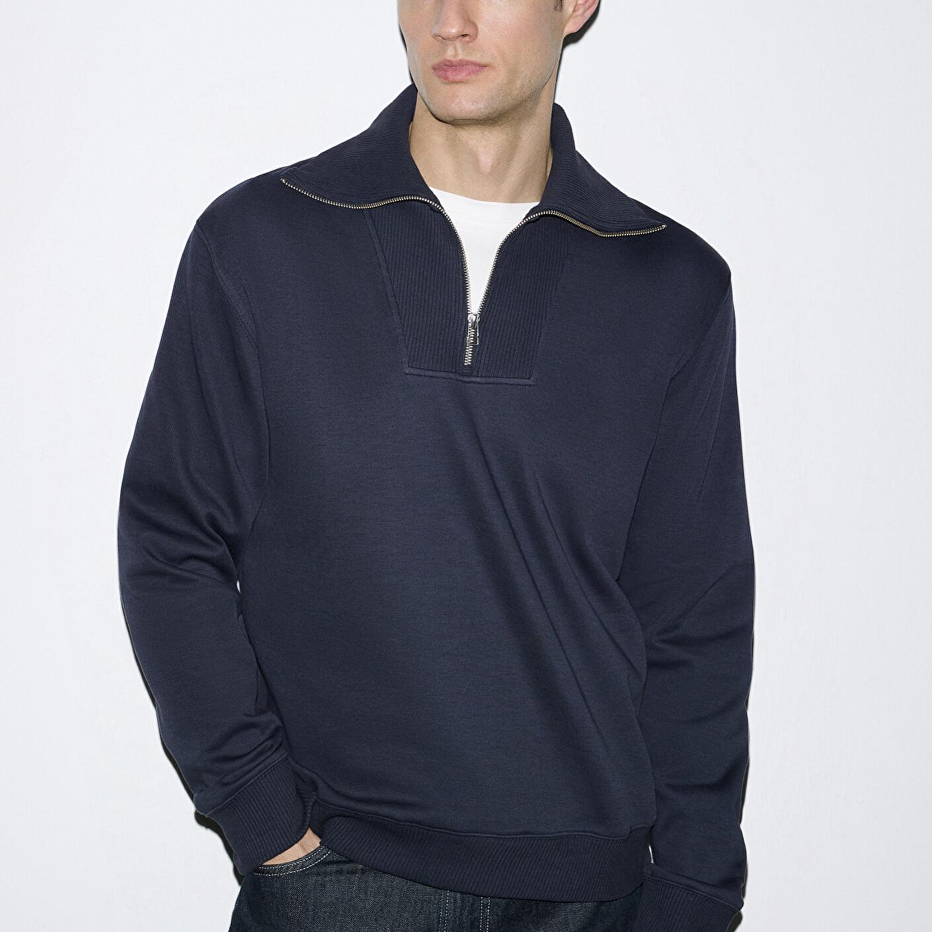 Mavi Yarı Fermuarlı Lacivert Sweatshirt 0S10539-83699