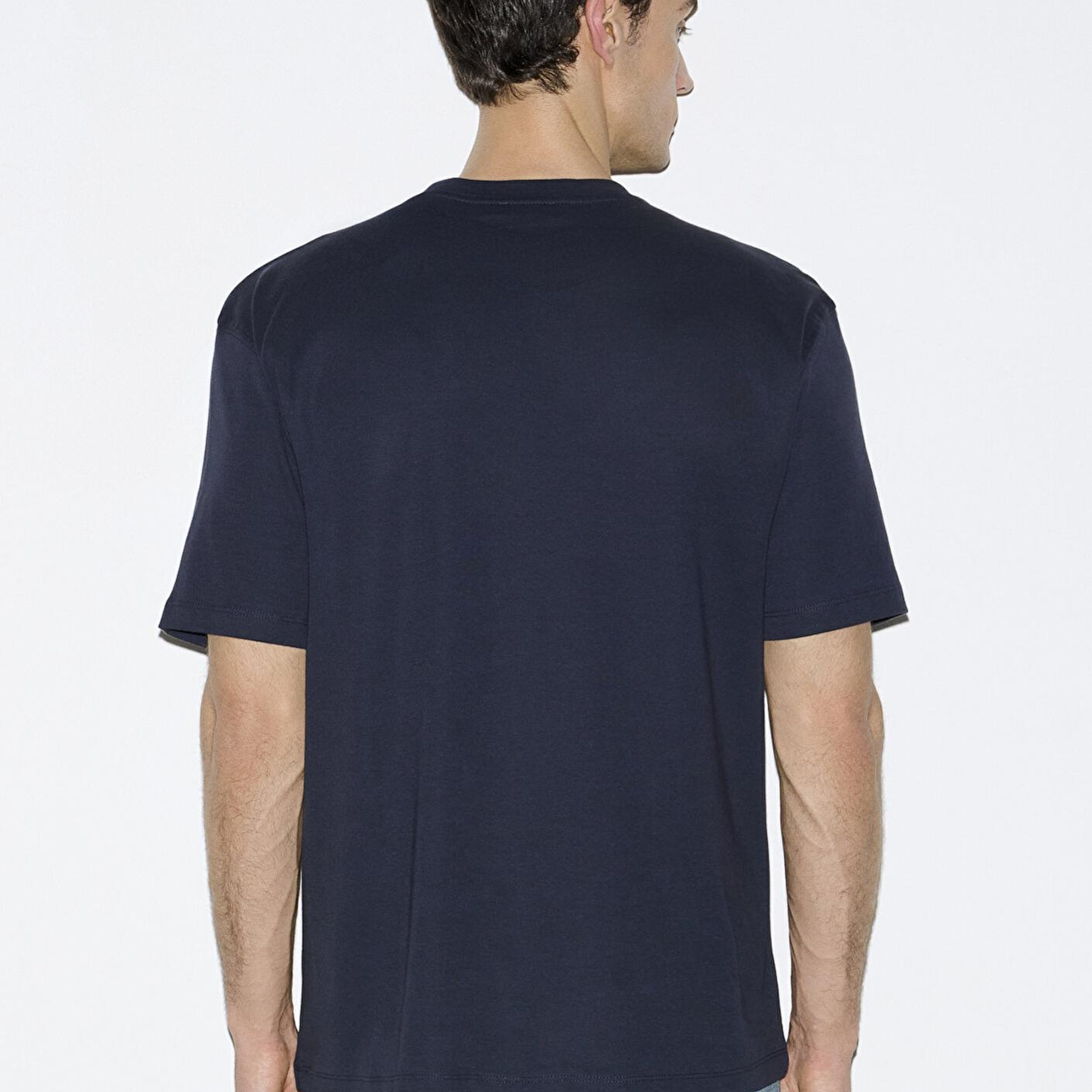 Mavi Lacivert Basic Tişört Loose Fit / Bol Rahat Kesim 0613168-83699