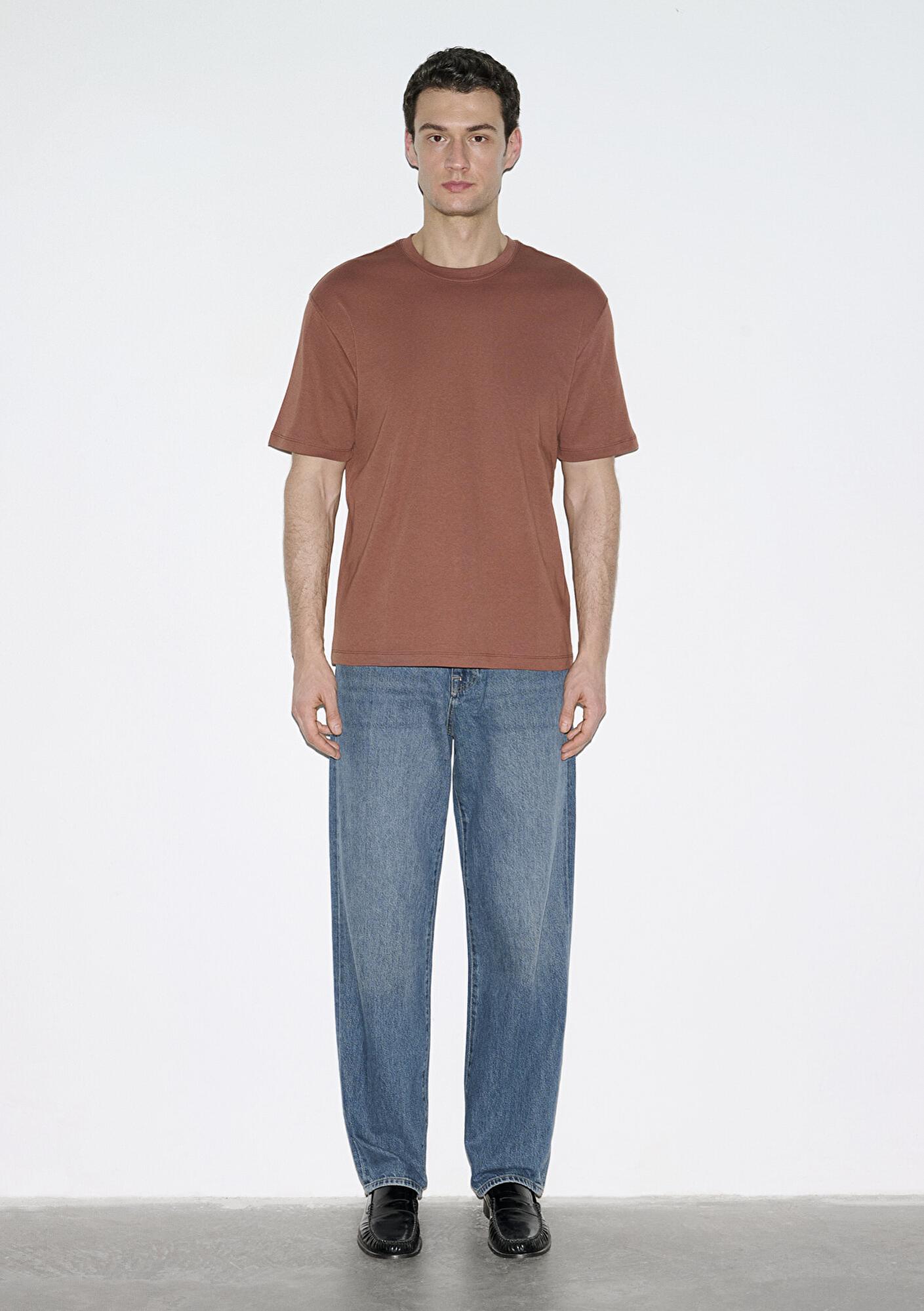 Mavi Kiremit Basic Tişört Loose Fit / Bol Rahat Kesim 0613168-70250