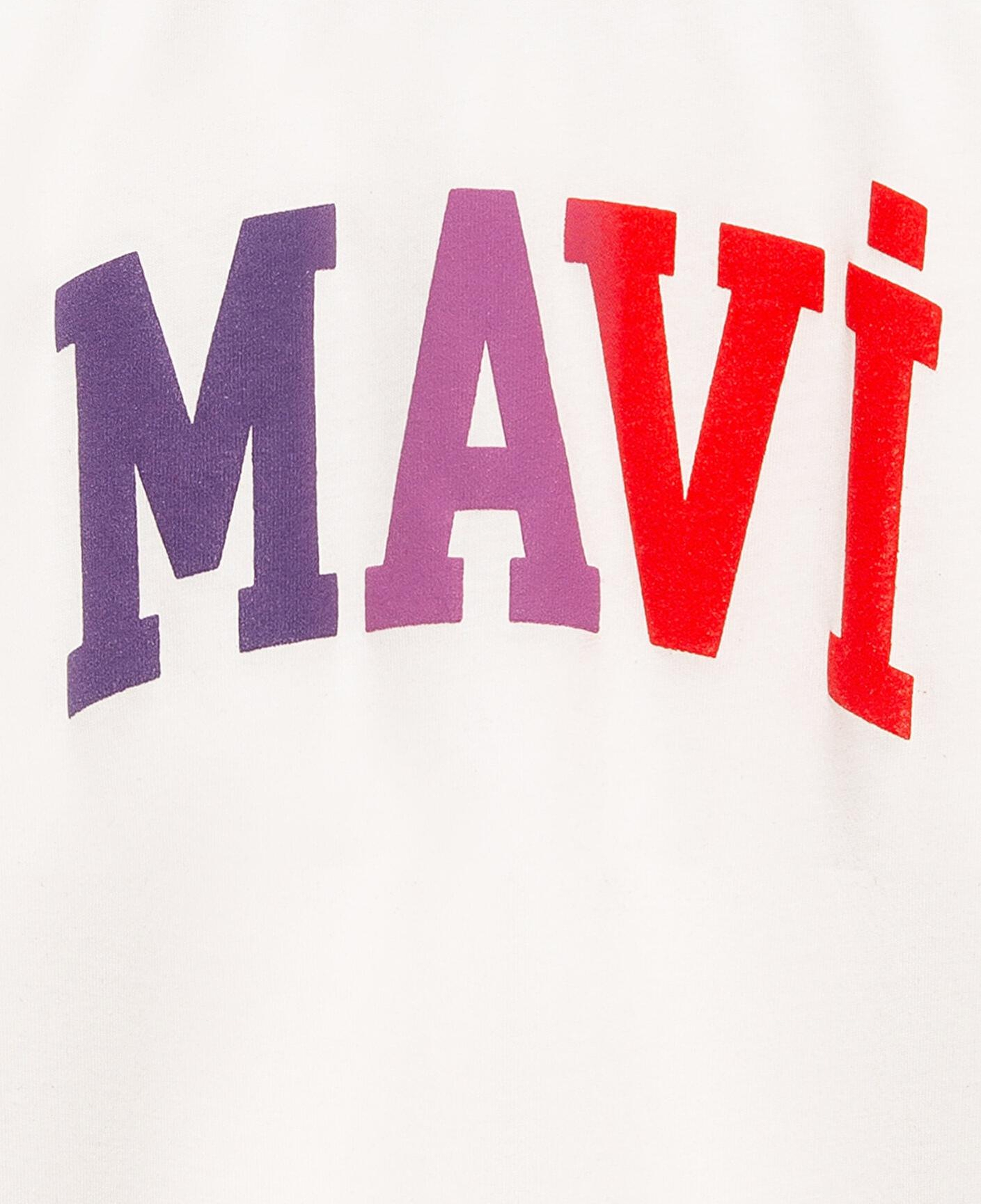 Mavi Mavi Logo Baskılı Ekru Tişört Loose Fit / Bol Rahat Kesim 7610425-70057