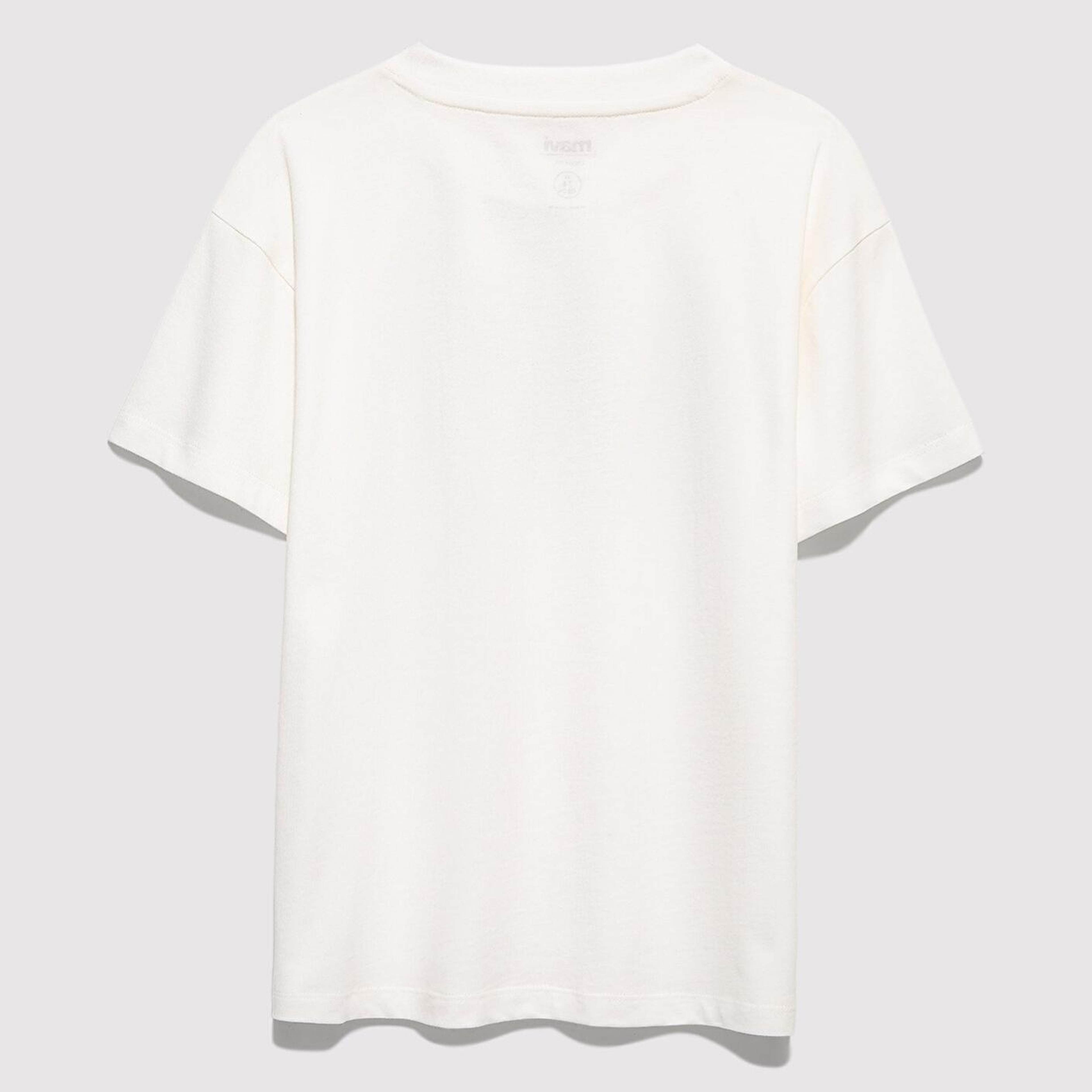 Mavi Mavi Logo Baskılı Ekru Tişört Loose Fit / Bol Rahat Kesim 7610425-70057