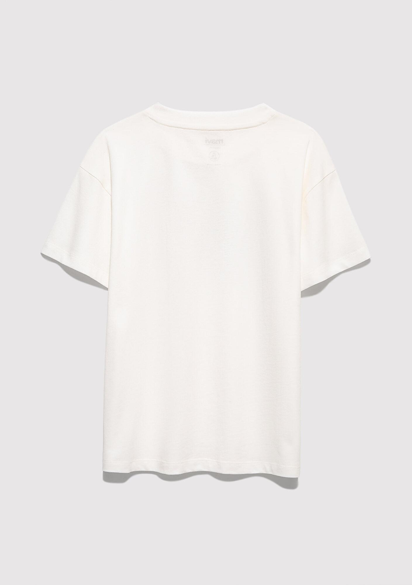 Mavi Mavi Logo Baskılı Ekru Tişört Loose Fit / Bol Rahat Kesim 7610425-70057