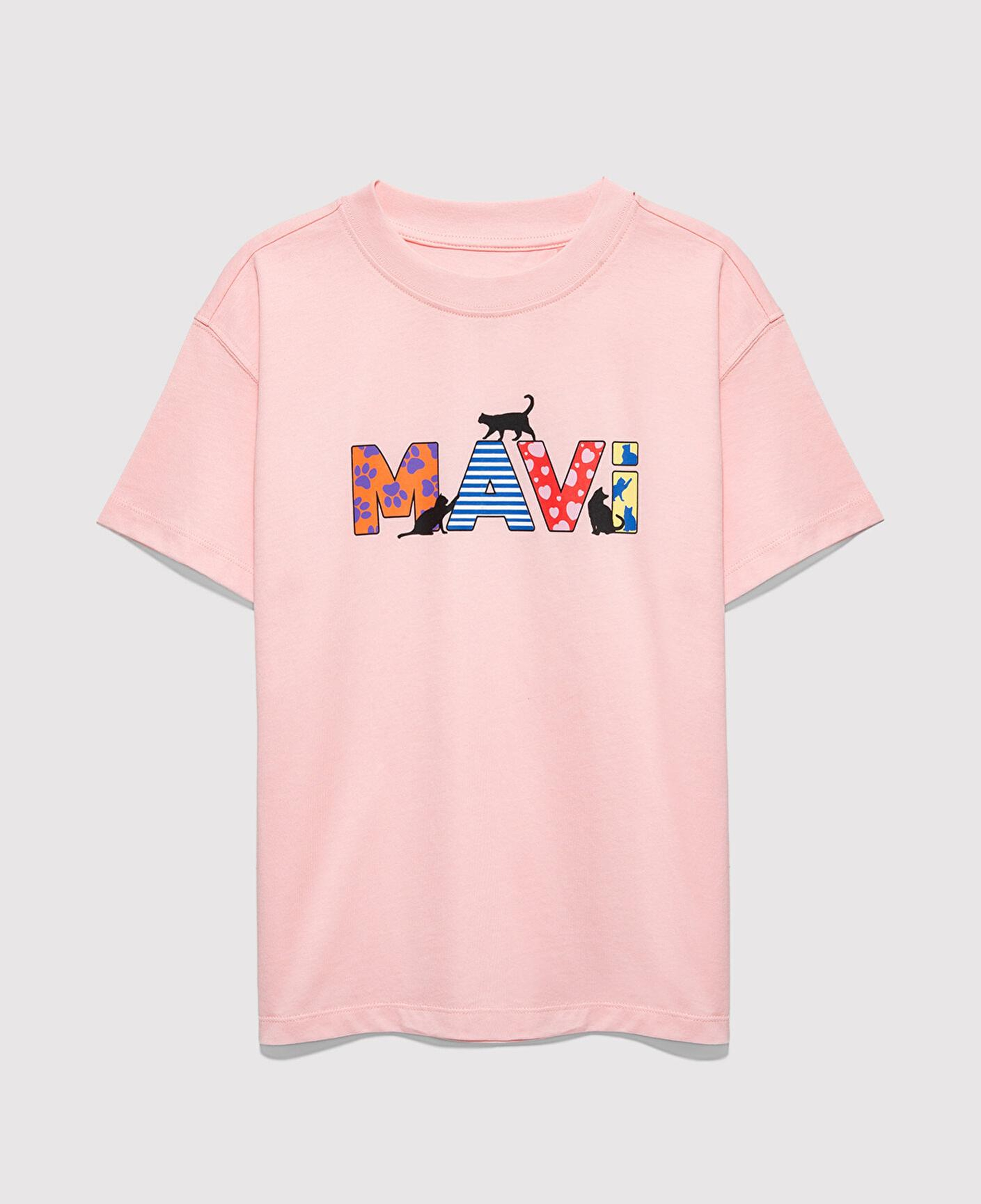 Mavi Mavi Logo Baskılı Pembe Tişört Loose Fit / Bol Rahat Kesim 7610426-71007