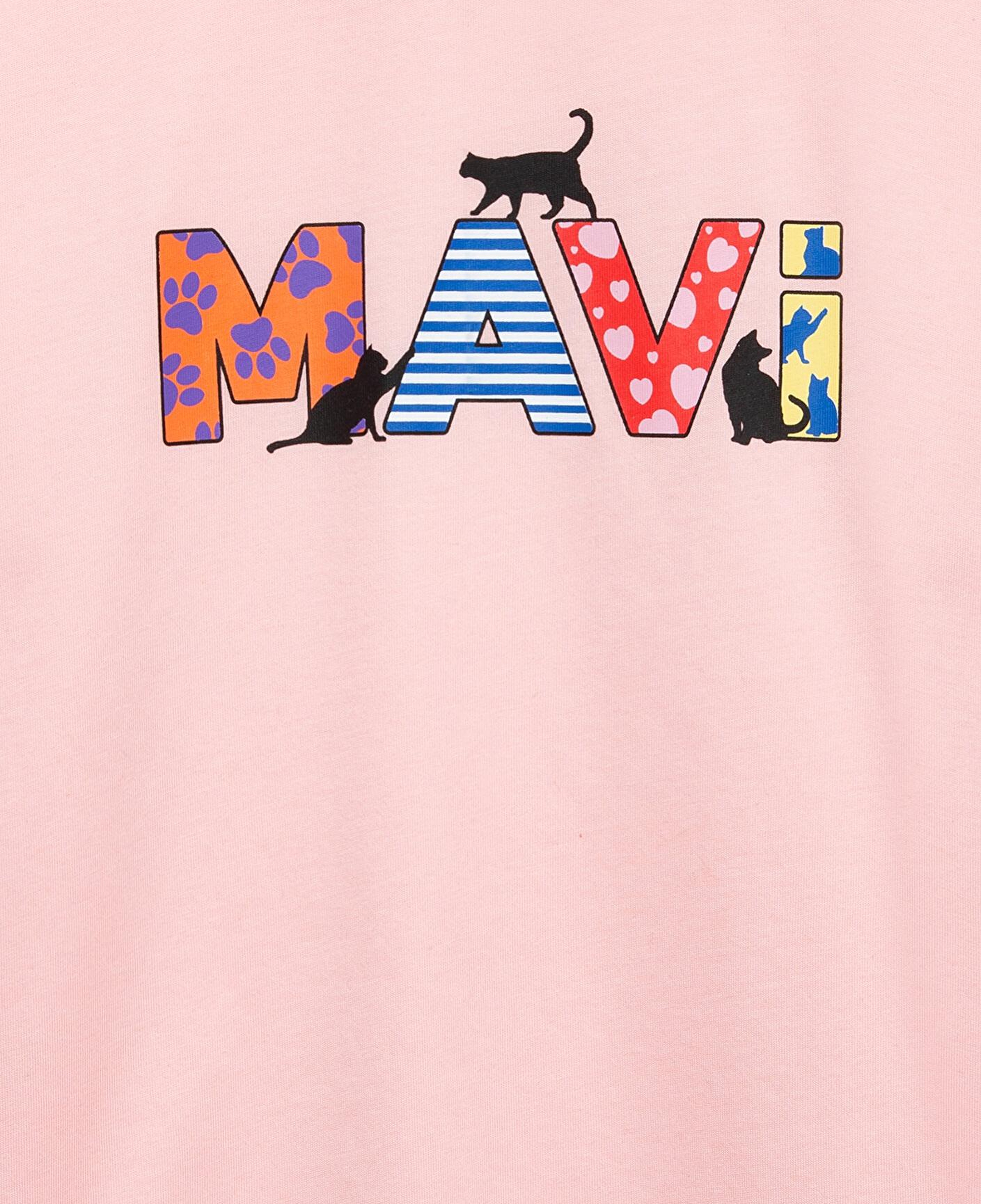 Mavi Mavi Logo Baskılı Pembe Tişört Loose Fit / Bol Rahat Kesim 7610426-71007