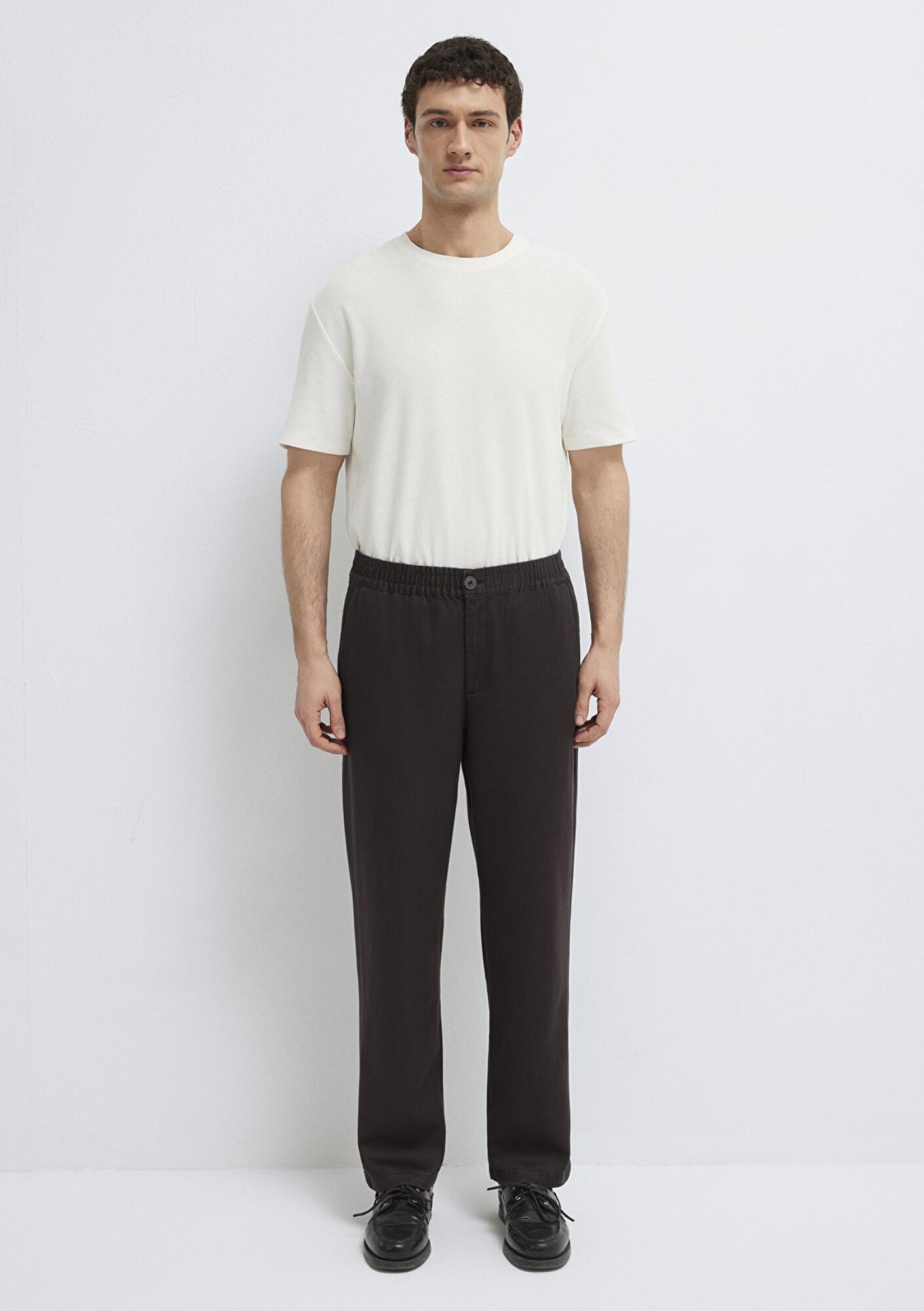 Mavi Beli Lastikli Kahverengi Pantolon 0010557-70219