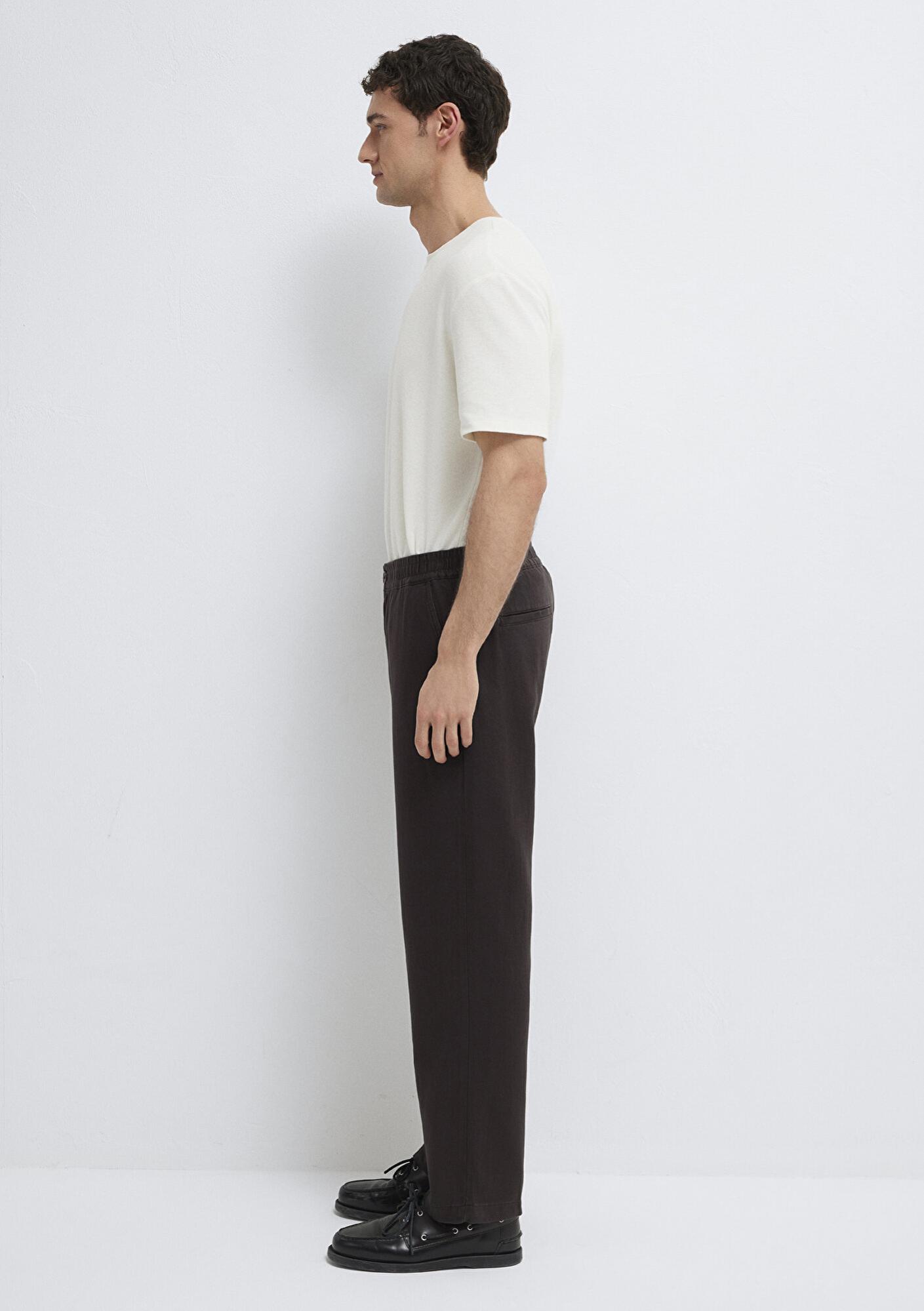 Mavi Beli Lastikli Kahverengi Pantolon 0010557-70219