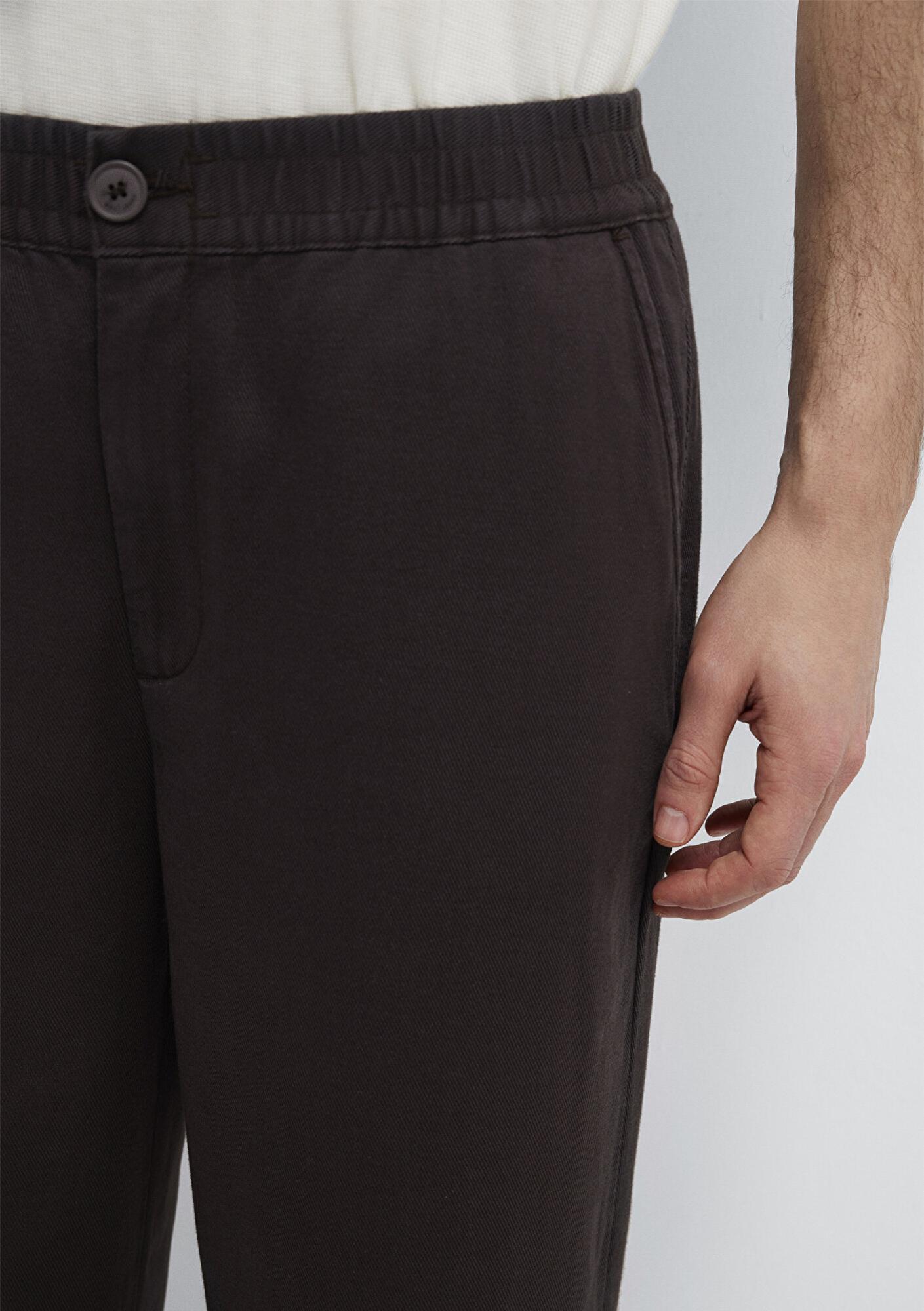 Mavi Beli Lastikli Kahverengi Pantolon 0010557-70219