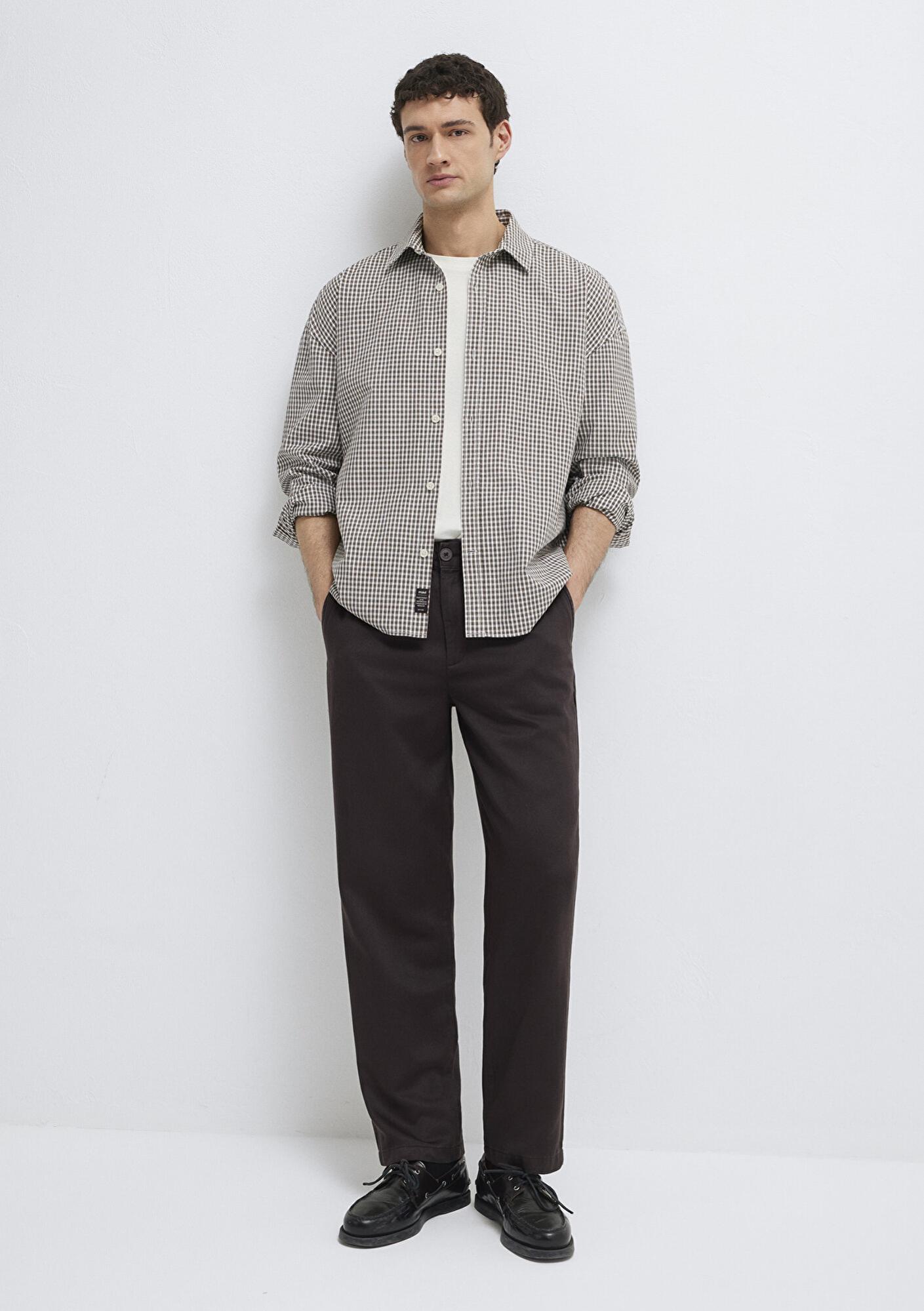 Mavi Beli Lastikli Kahverengi Pantolon 0010557-70219