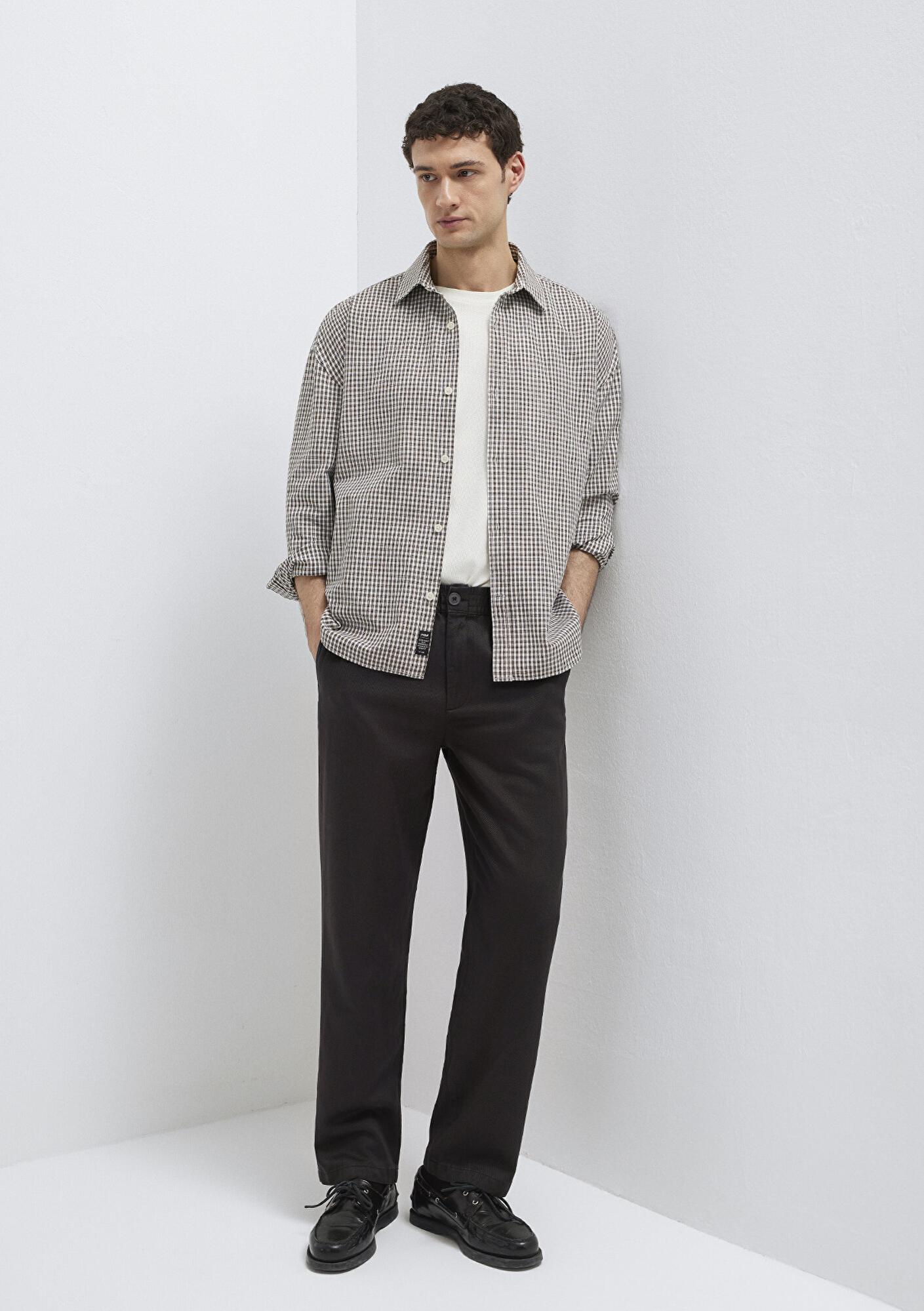 Mavi Beli Lastikli Kahverengi Pantolon 0010557-70219