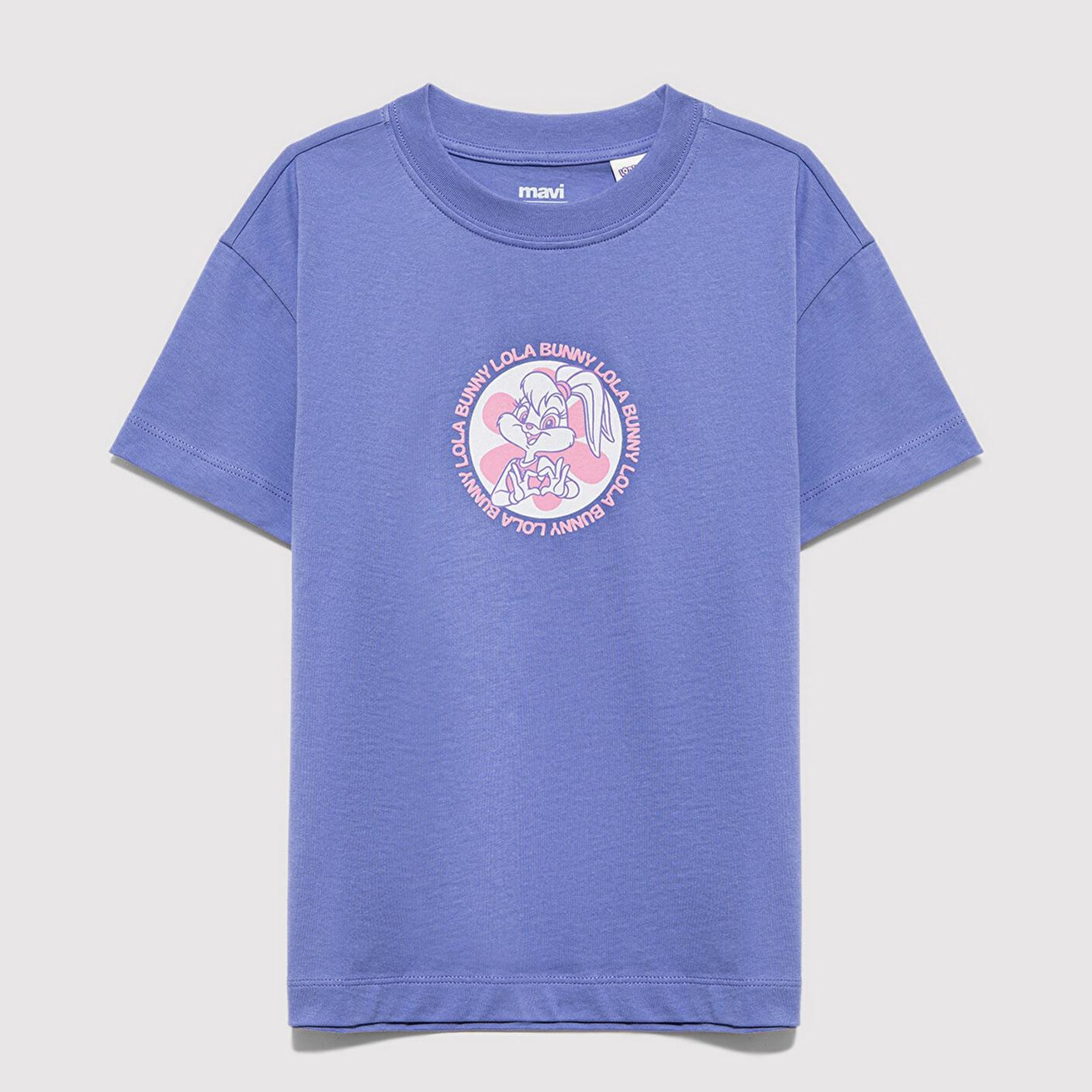 Mavi Lola Bunny Baskılı Mor Tişört Loose Fit / Bol Rahat Kesim 7610416-70662