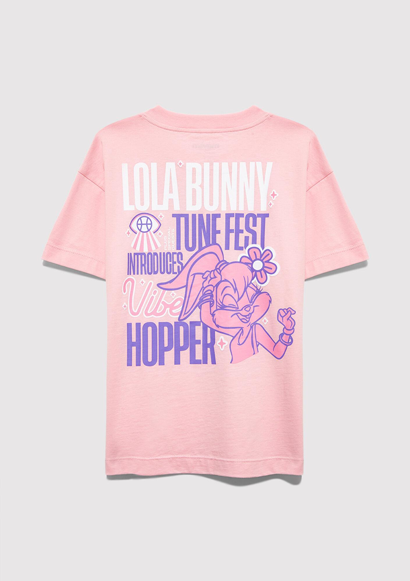 Mavi Lola Bunny Baskılı Pembe Tişört Loose Fit / Bol Rahat Kesim 7610415-71007