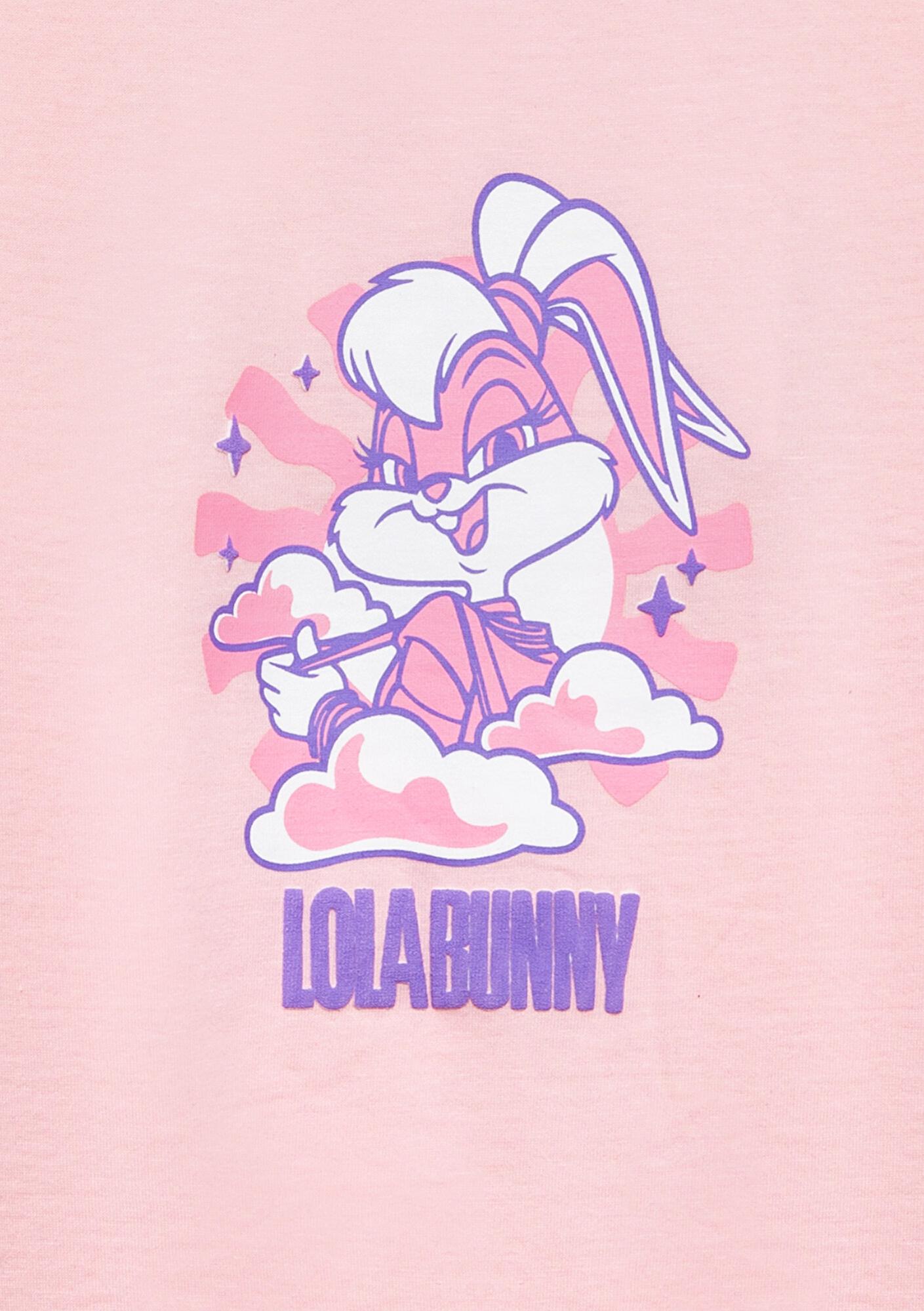 Mavi Lola Bunny Baskılı Pembe Tişört Loose Fit / Bol Rahat Kesim 7610415-71007