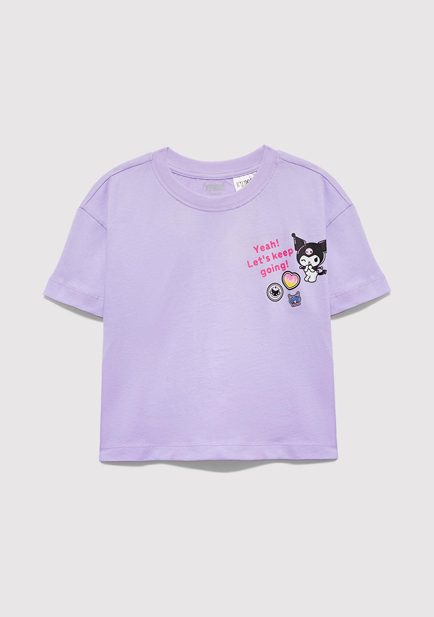 Mavi Kuromi Baskılı Mor Tişört Loose Fit / Bol Rahat Kesim 7610414-70519